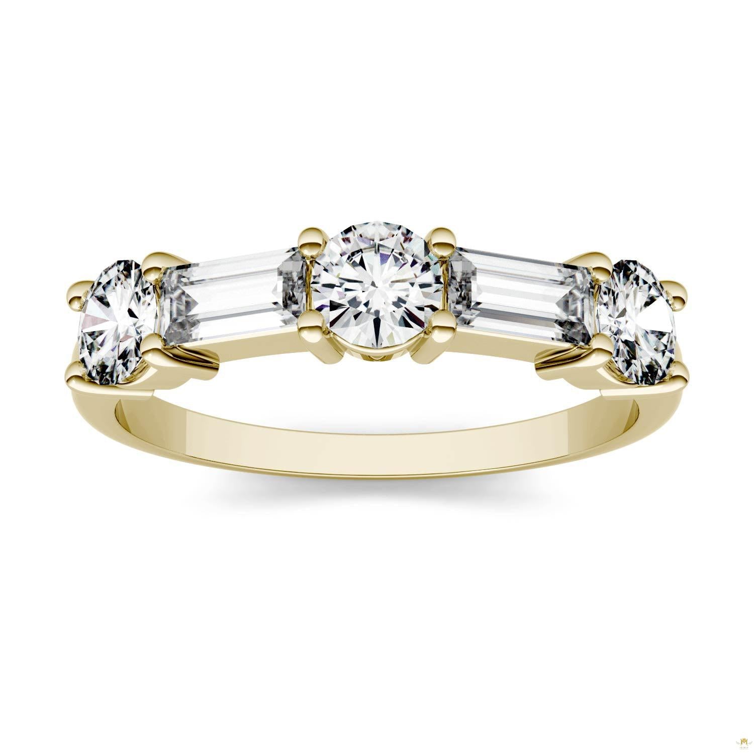 1.15 CTW   Straight Baguette Moissanite Stackable Ring in 14K Yellow Gold