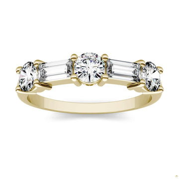 1.15 CTW   Straight Baguette Moissanite Stackable Ring in 14K Yellow Gold