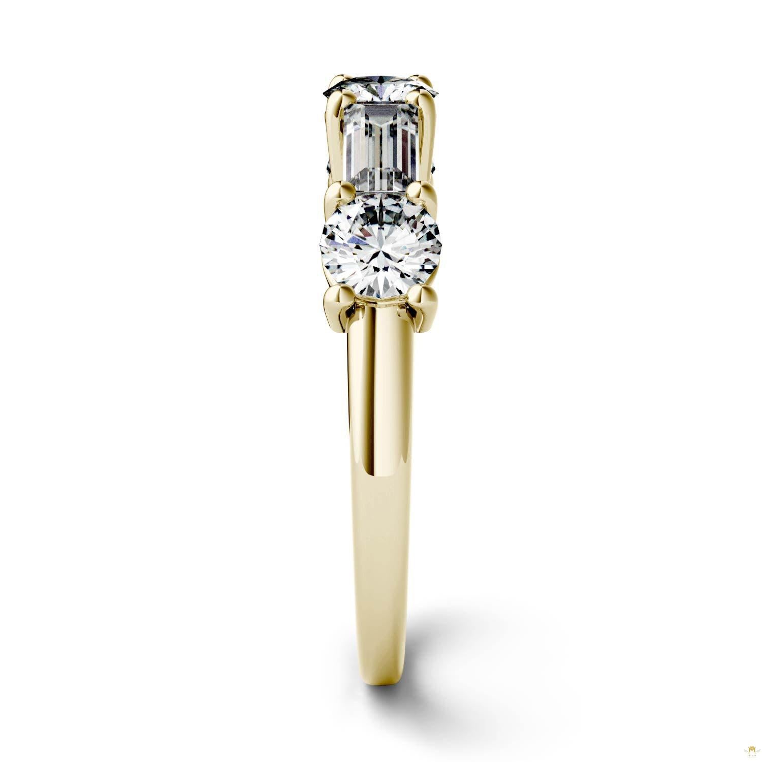 1.15 CTW   Straight Baguette Moissanite Stackable Ring in 14K Yellow Gold