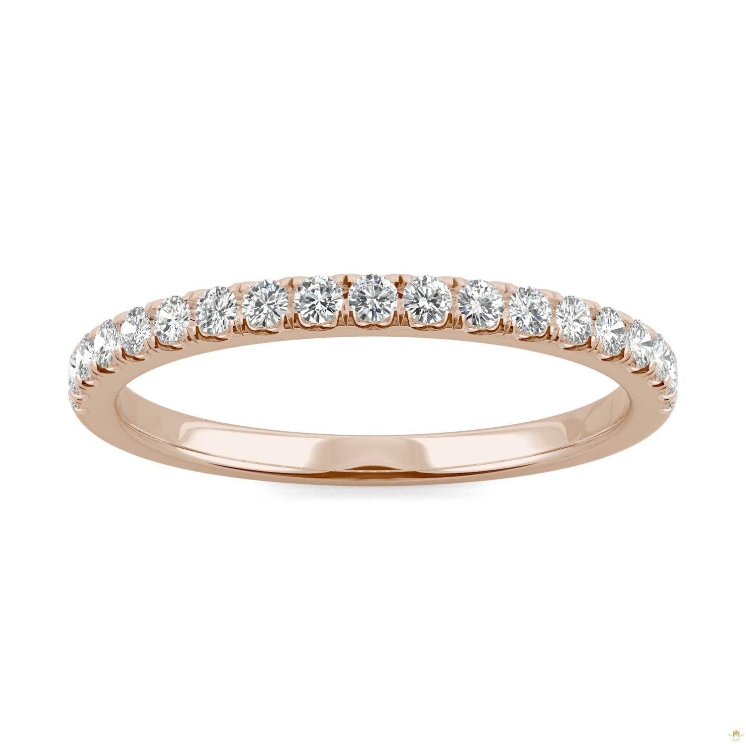0.33 CTW   Round Moissanite Anniversary Band in 14K Rose Gold