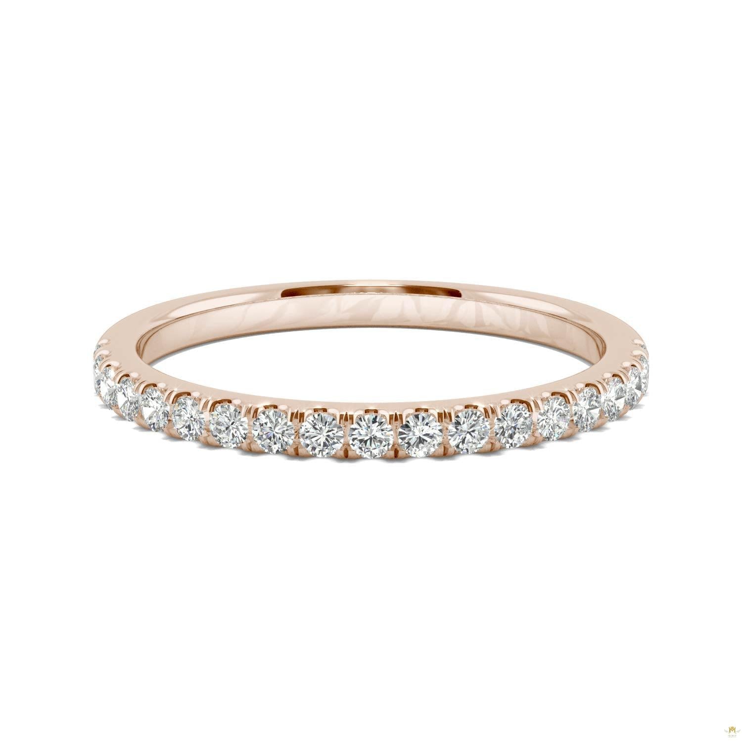 0.33 CTW   Round Moissanite Anniversary Band in 14K Rose Gold