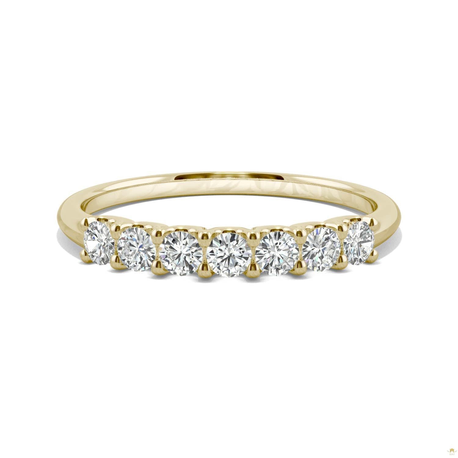 0.42 CTW   Round Moissanite Anniversary Band in 14K Yellow Gold