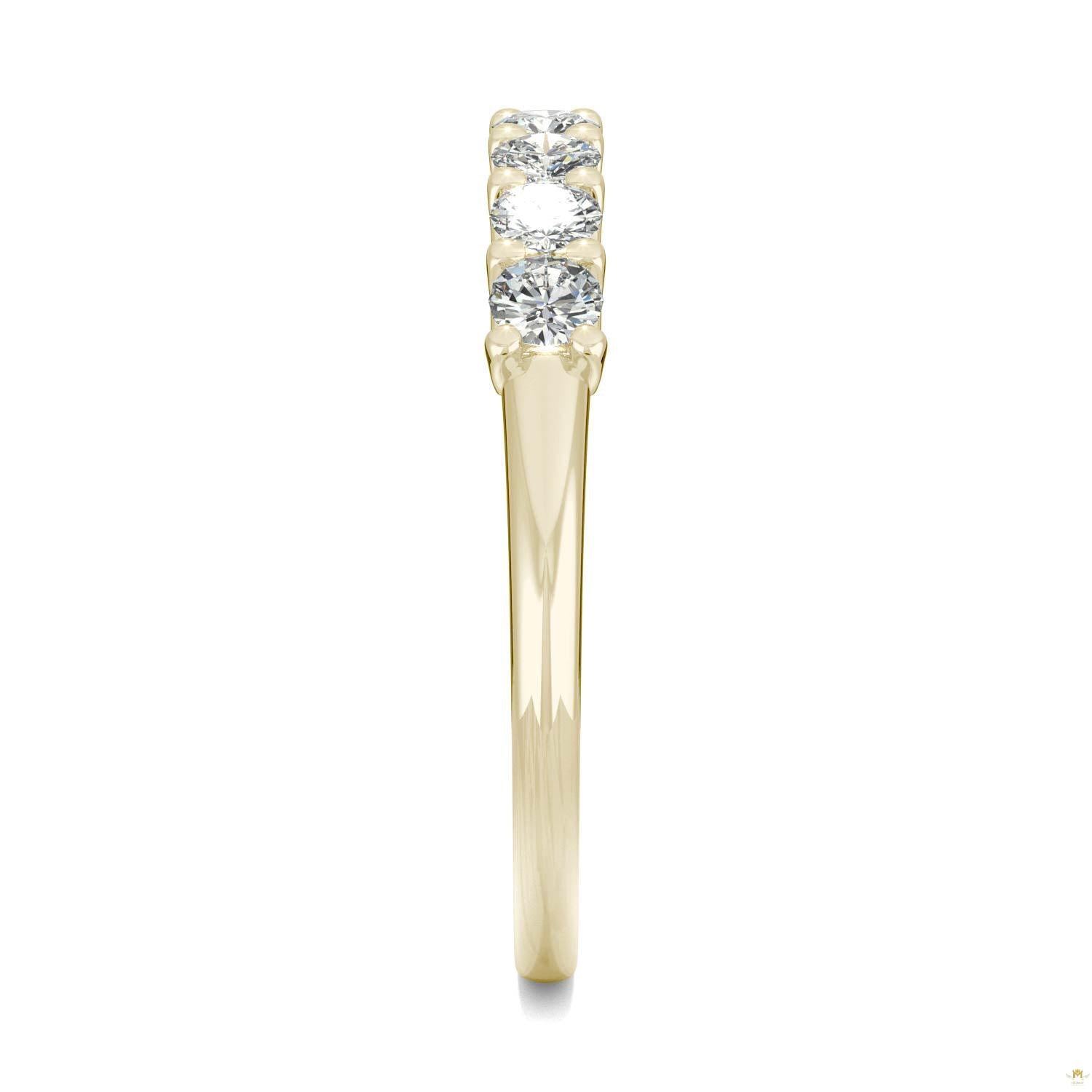 0.42 CTW   Round Moissanite Anniversary Band in 14K Yellow Gold