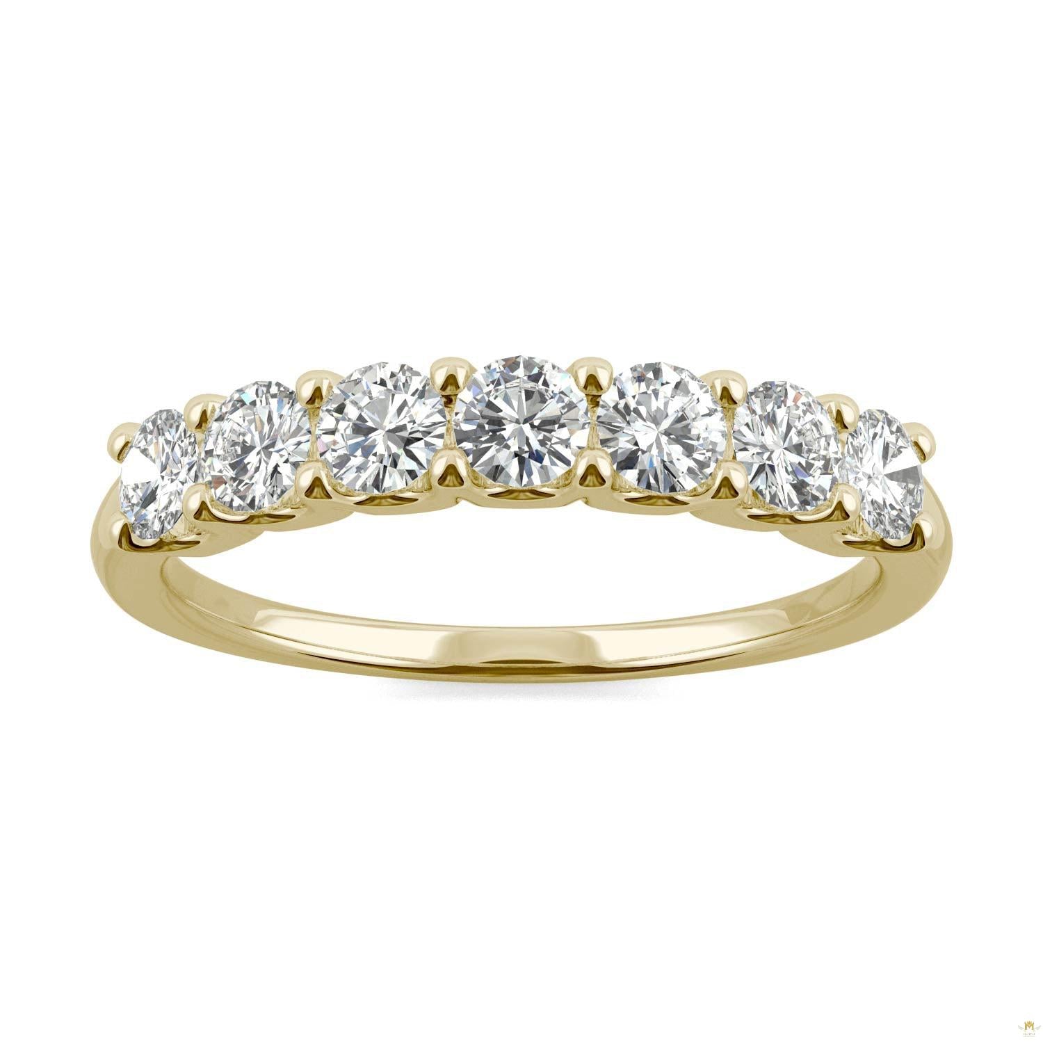0.70 CTW   Round Moissanite Anniversary Band in 14K Yellow Gold