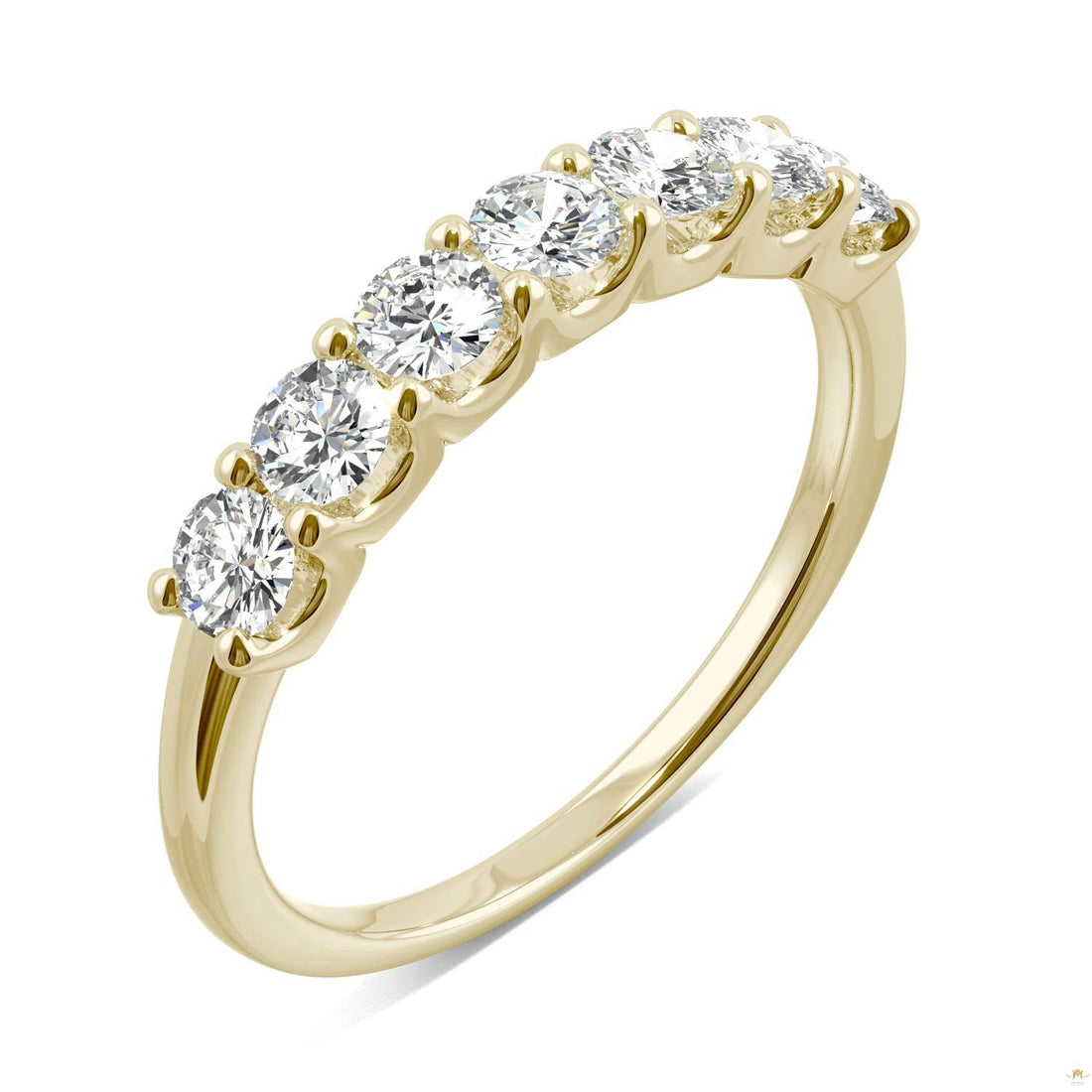 0.70 CTW   Round Moissanite Anniversary Band in 14K Yellow Gold