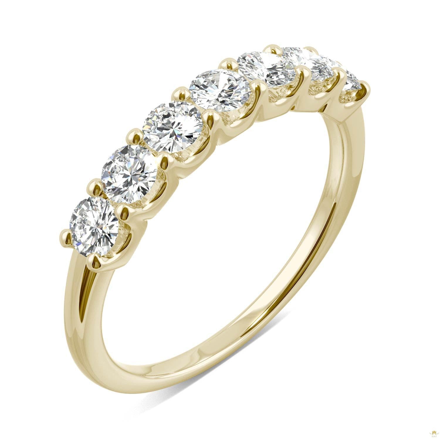 0.70 CTW   Round Moissanite Anniversary Band in 14K Yellow Gold