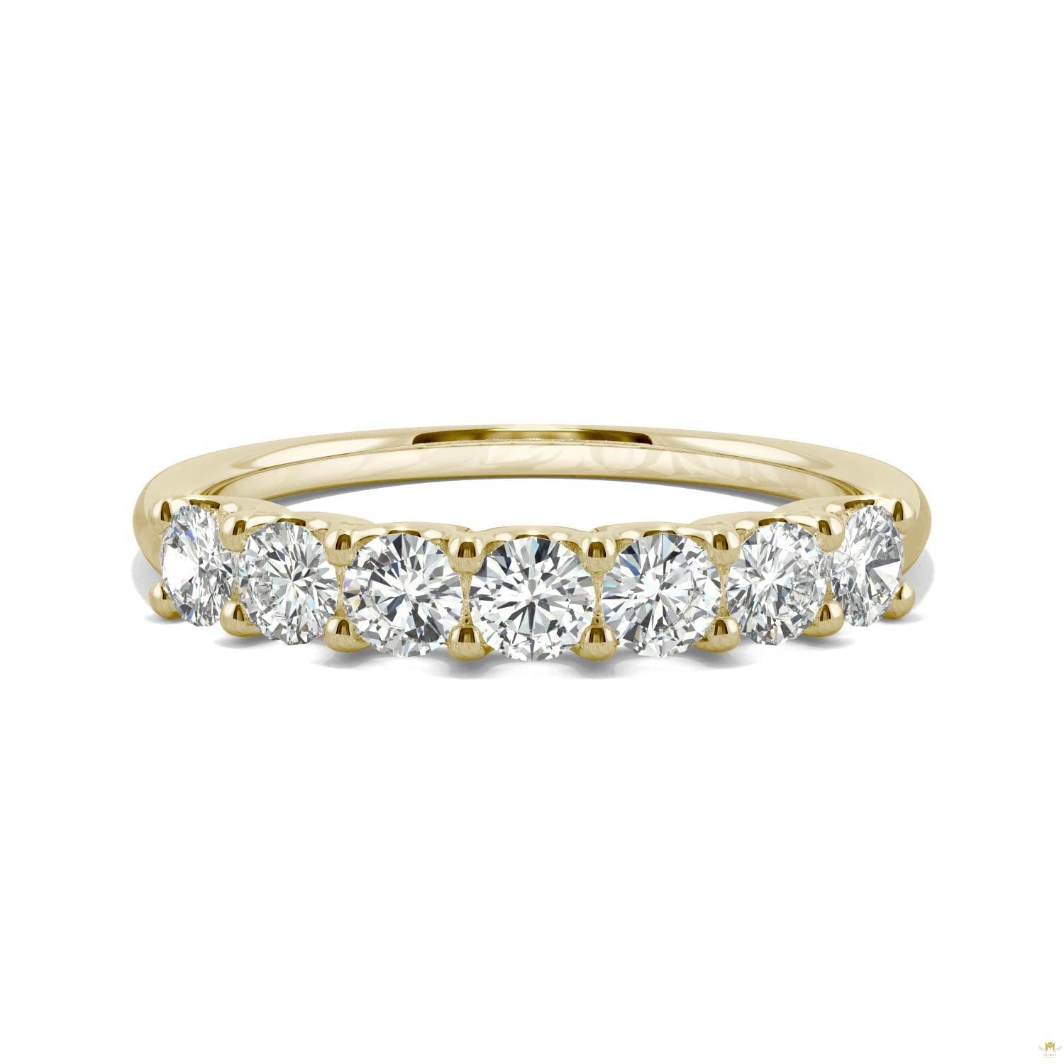 0.70 CTW   Round Moissanite Anniversary Band in 14K Yellow Gold