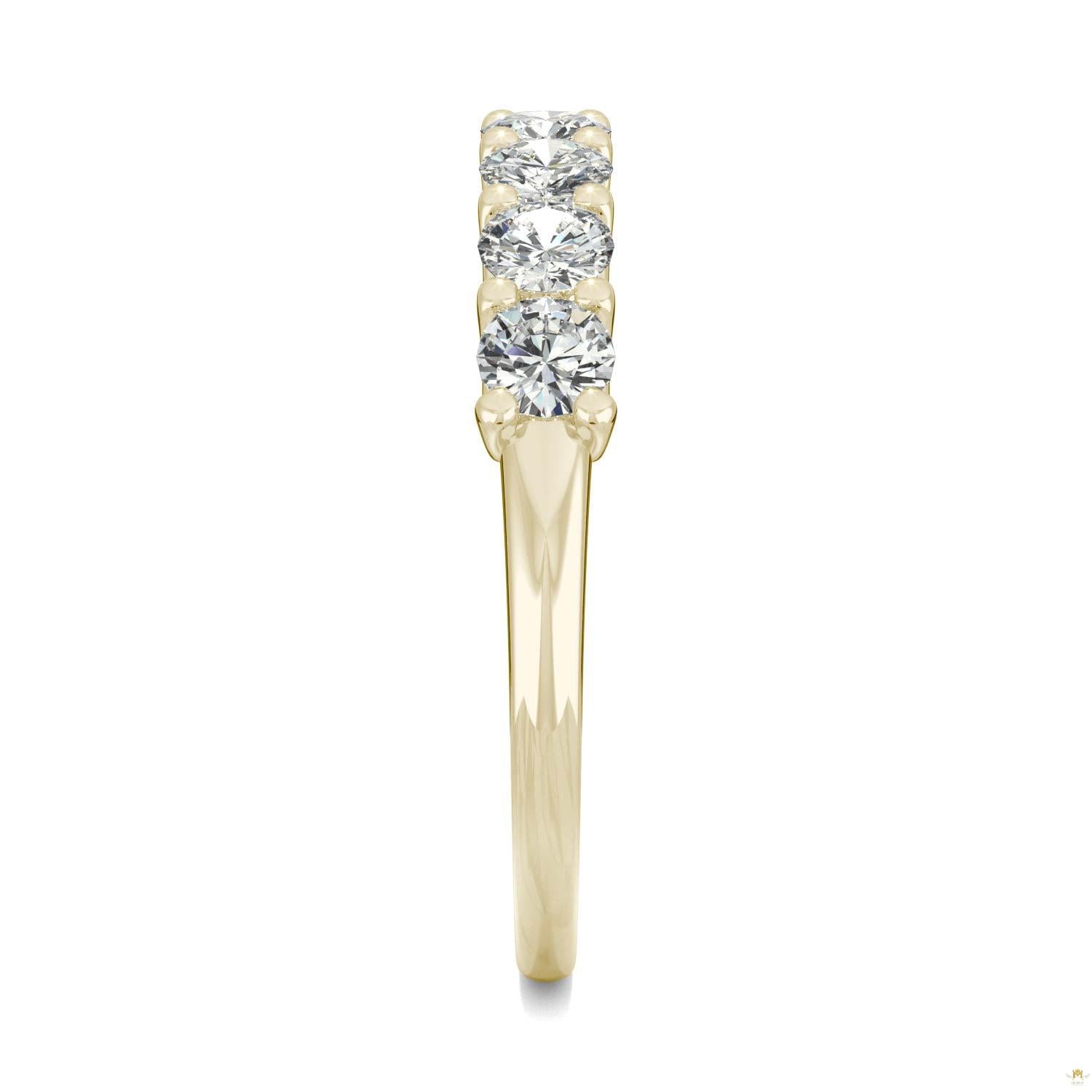 0.70 CTW   Round Moissanite Anniversary Band in 14K Yellow Gold