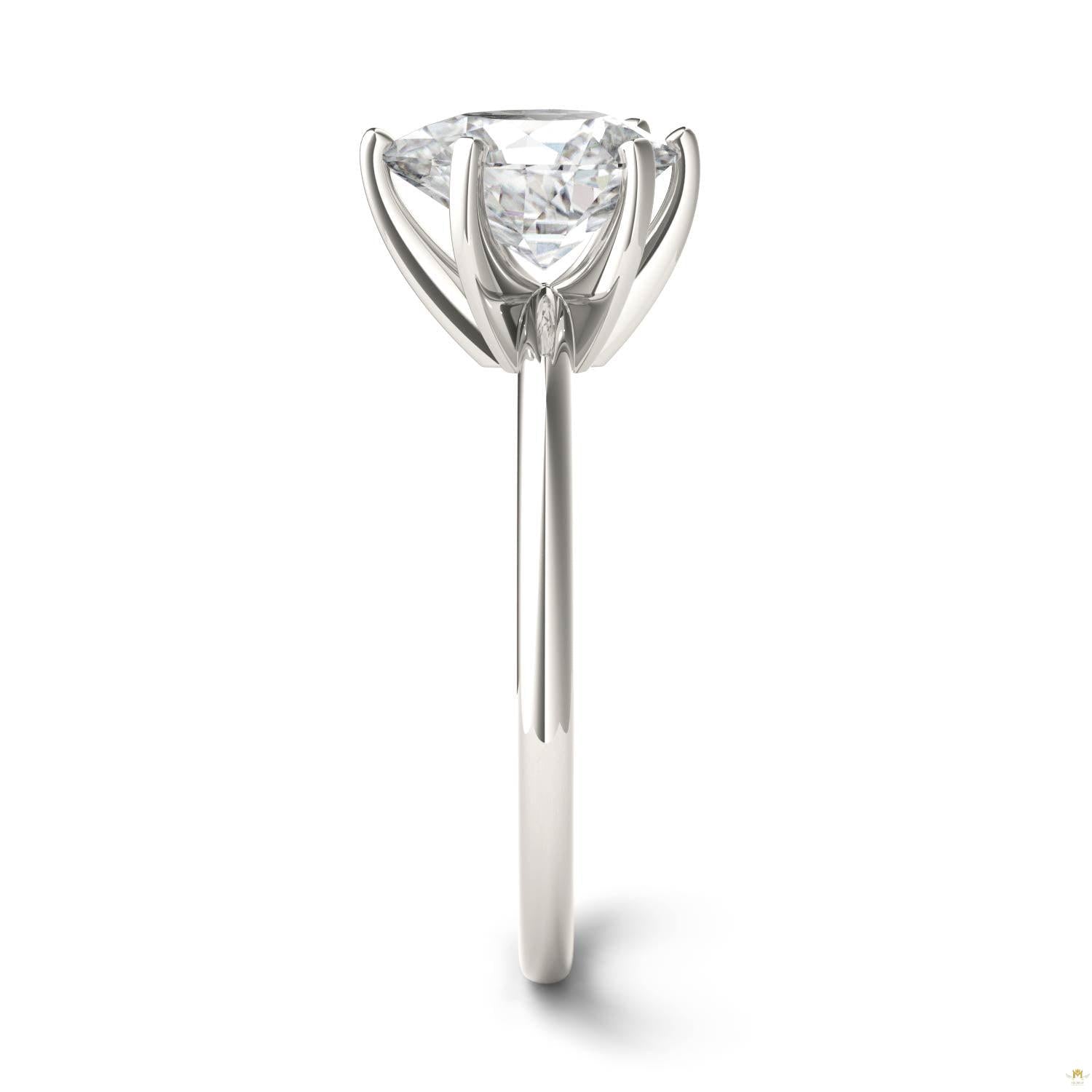 1.50 CTW   Pear Moissanite Engagement Ring in 14K White Gold