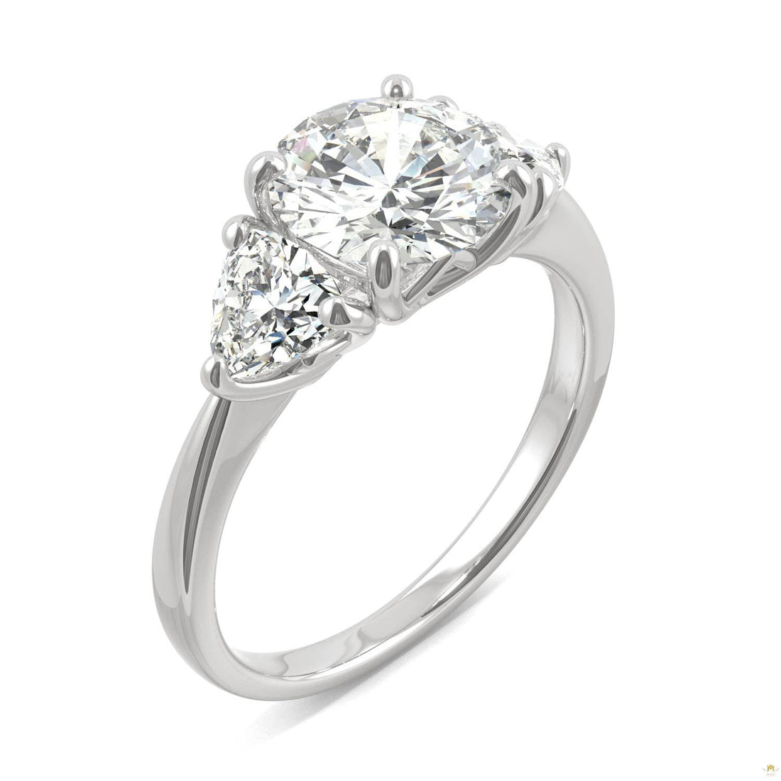 2.70 CTW   Round Moissanite Basket Ring in 14K White Gold