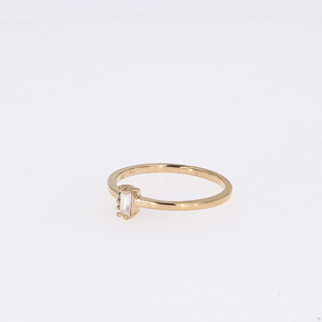0.14 CTW   Straight-Baguette Near-Colorless Moissanite Fashion Ring in 14K Yellow Gold