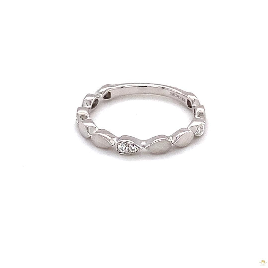 0.10 CTW   Round Near-Colorless Moissanite Band in 10K White Gold