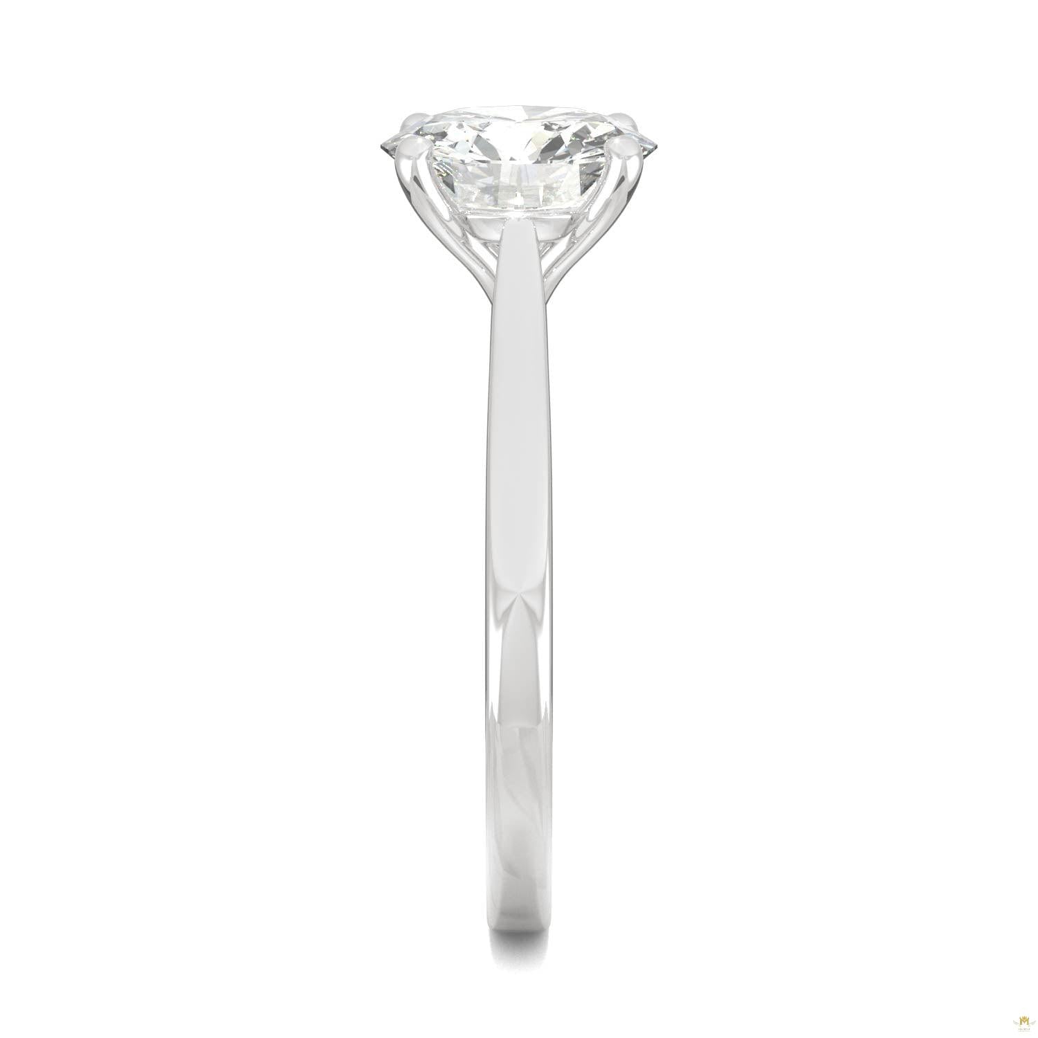 1.90 CTW   Round Moissanite Solitaire Ring in 14K White Gold