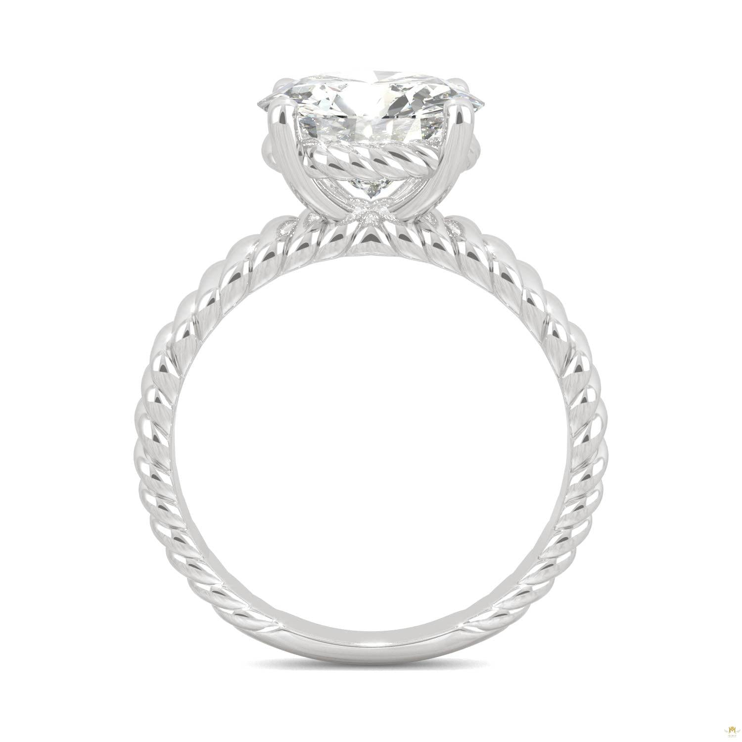 2.70 CTW   Round Moissanite Engagement Ring in 14K White Gold