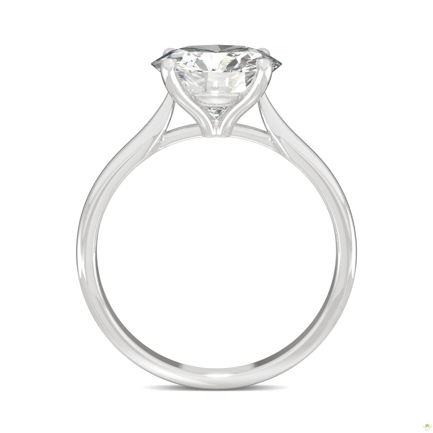 2.70 CTW   Round Moissanite Solitaire Ring in 14K White Gold