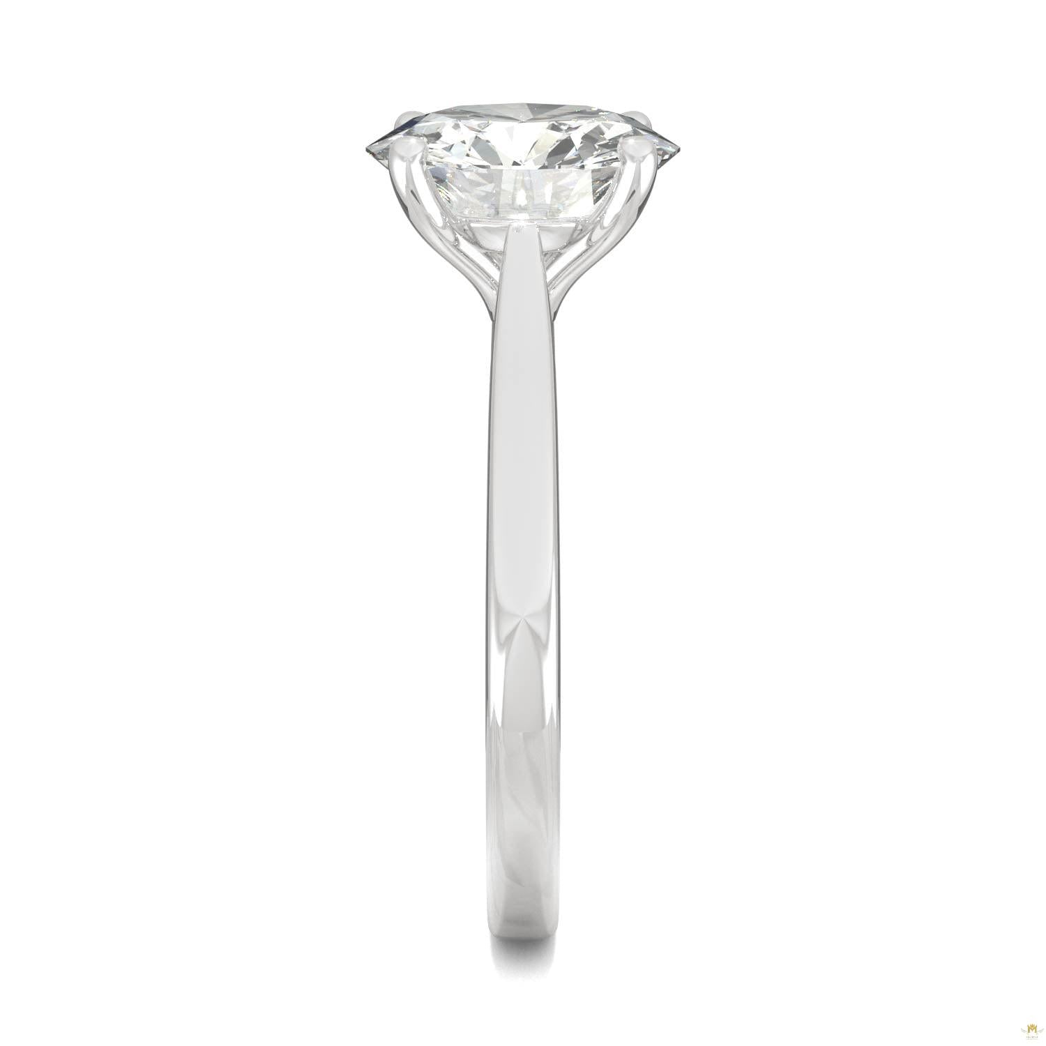 2.70 CTW   Round Moissanite Solitaire Ring in 14K White Gold