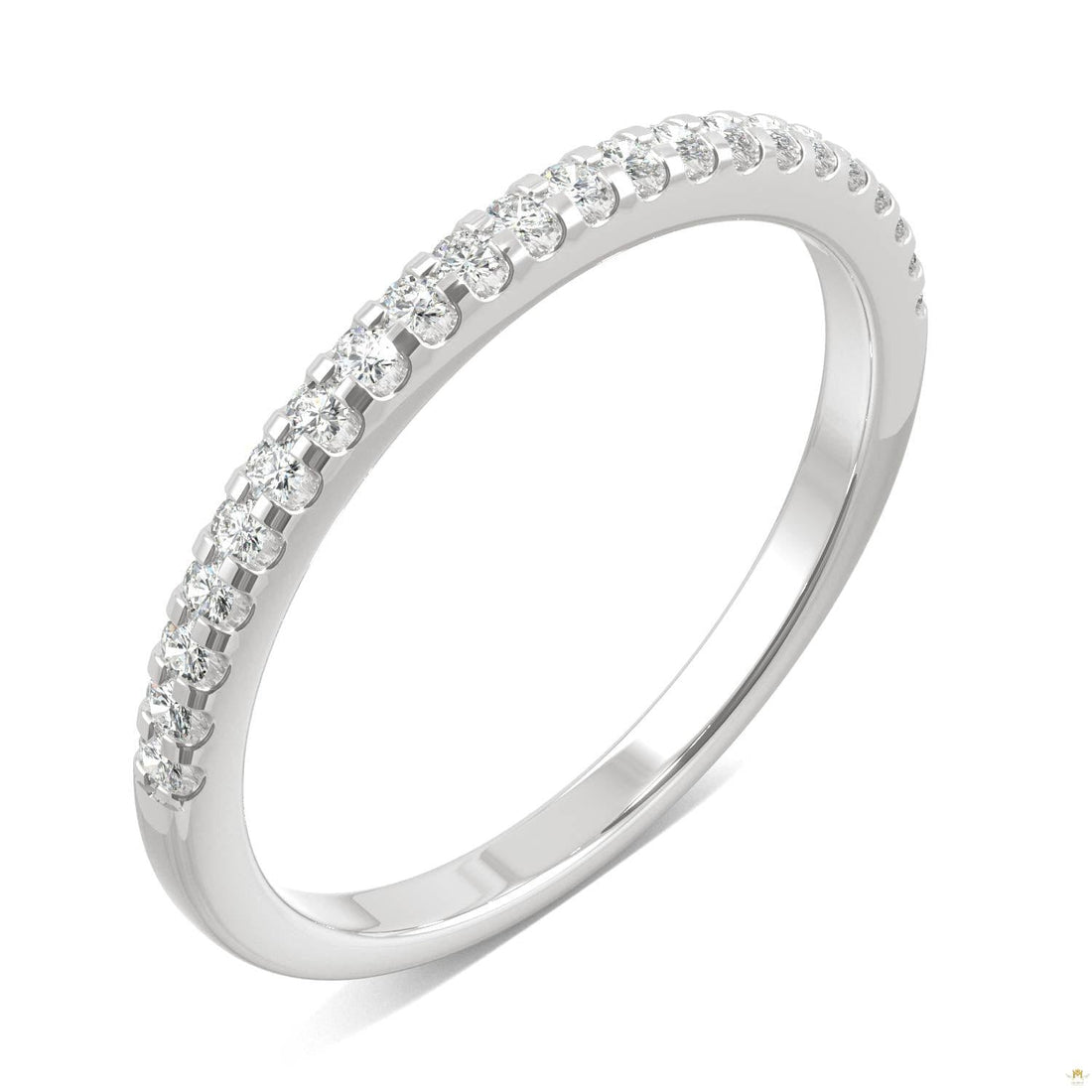 0.22 CTW   Round Moissanite Anniversary Band in 14K White Gold