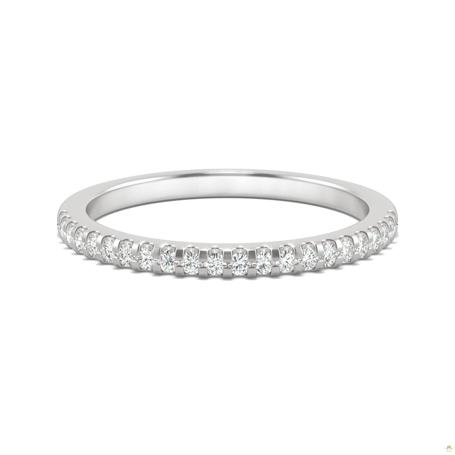 0.22 CTW   Round Moissanite Anniversary Band in 14K White Gold