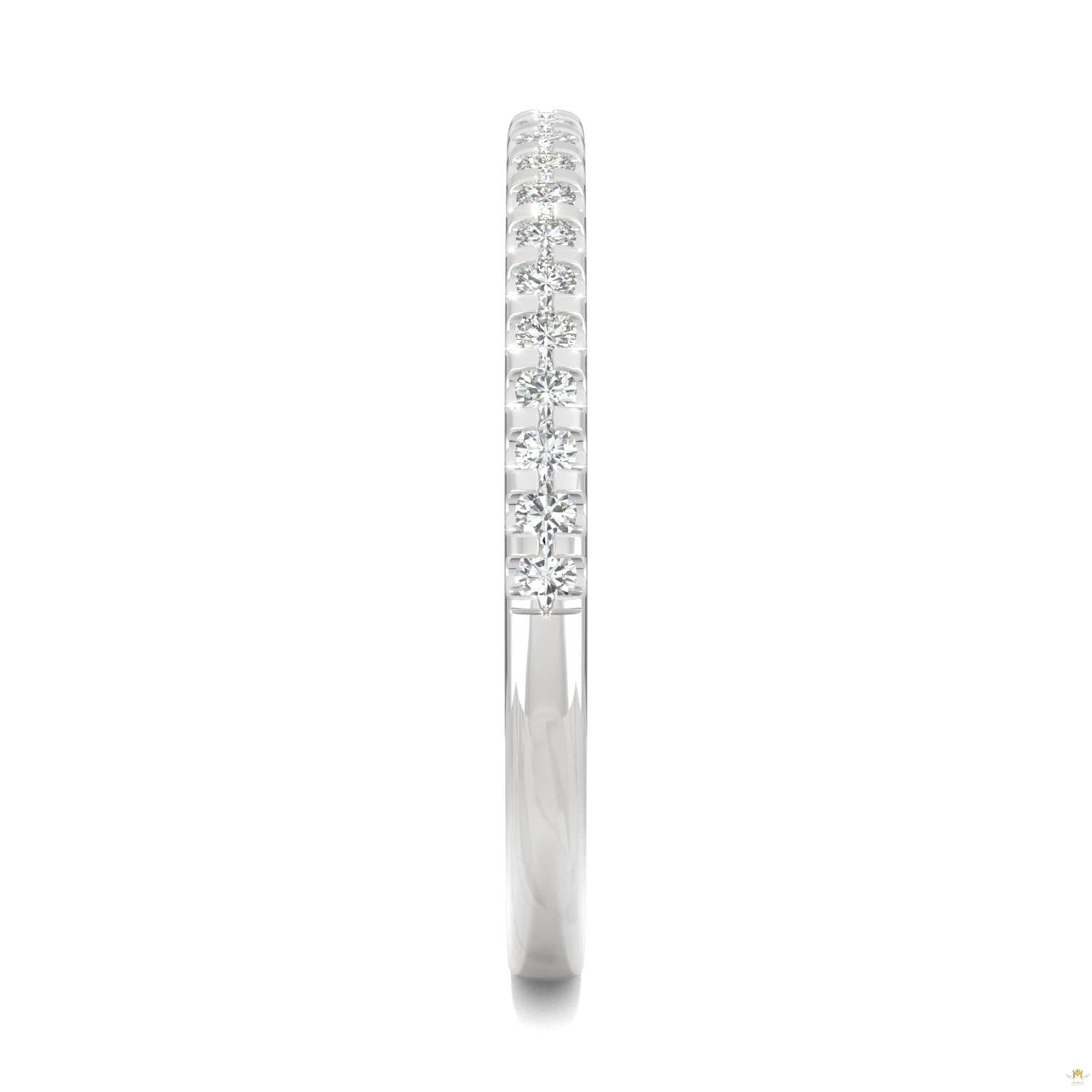 0.22 CTW   Round Moissanite Anniversary Band in 14K White Gold