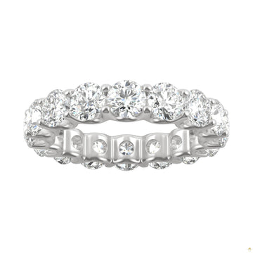 5.28 CTW   Round Moissanite Eternity Band in 14K White Gold