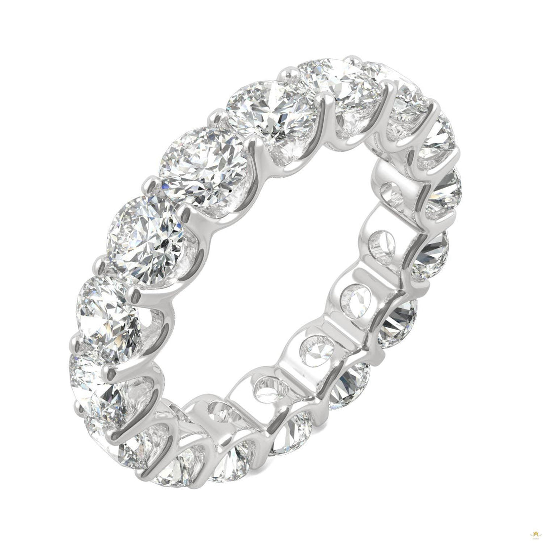 5.28 CTW   Round Moissanite Eternity Band in 14K White Gold
