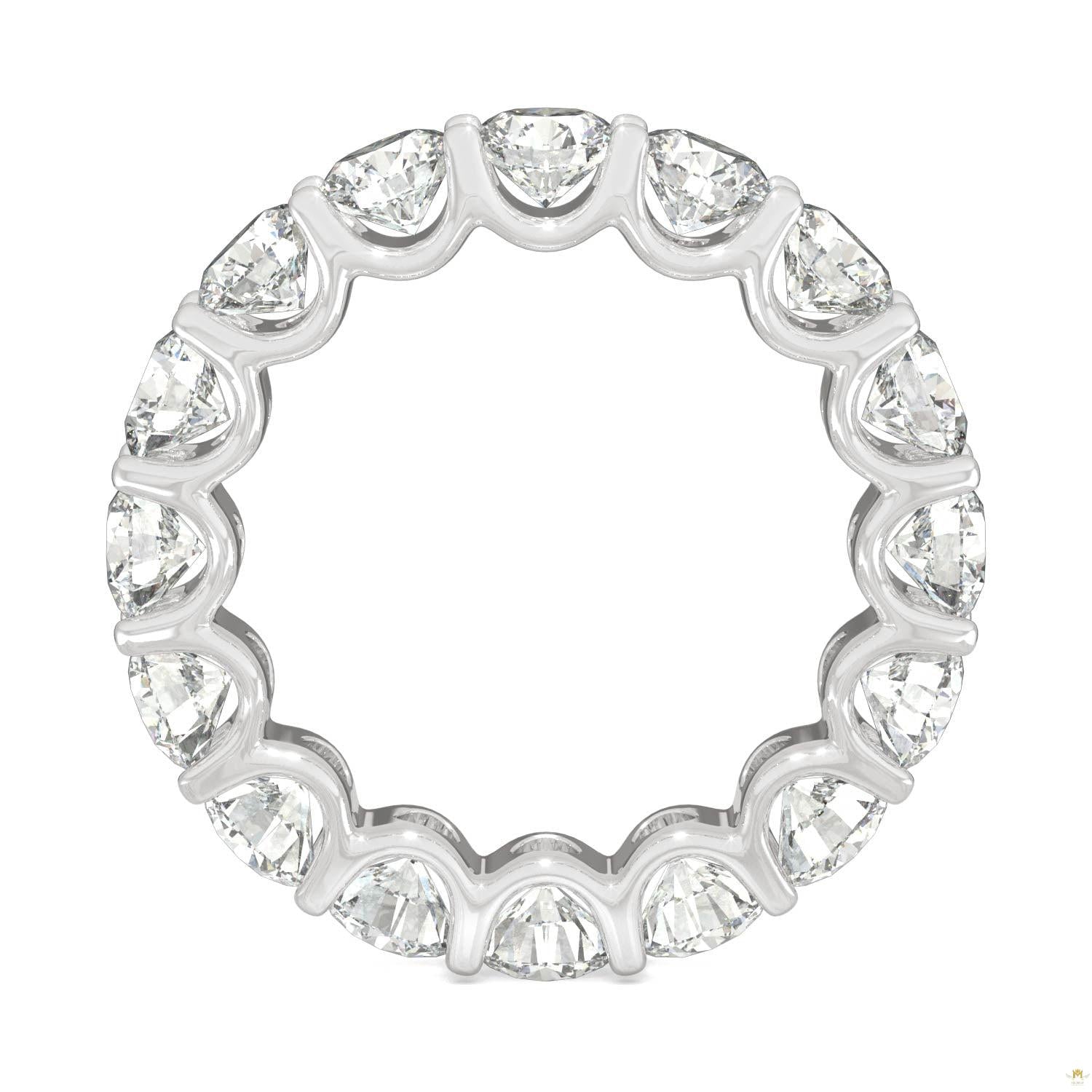 5.28 CTW   Round Moissanite Eternity Band in 14K White Gold