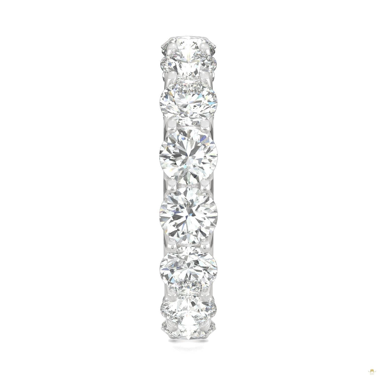 5.28 CTW   Round Moissanite Eternity Band in 14K White Gold
