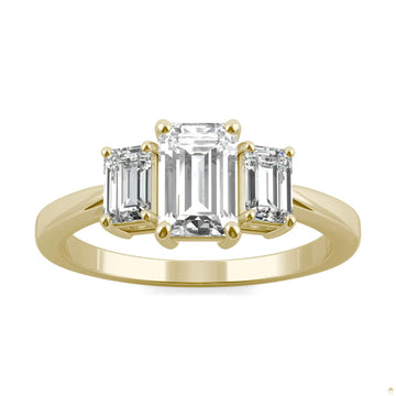 1.55 CTW   Emerald Moissanite Basket Ring in 14K Yellow Gold
