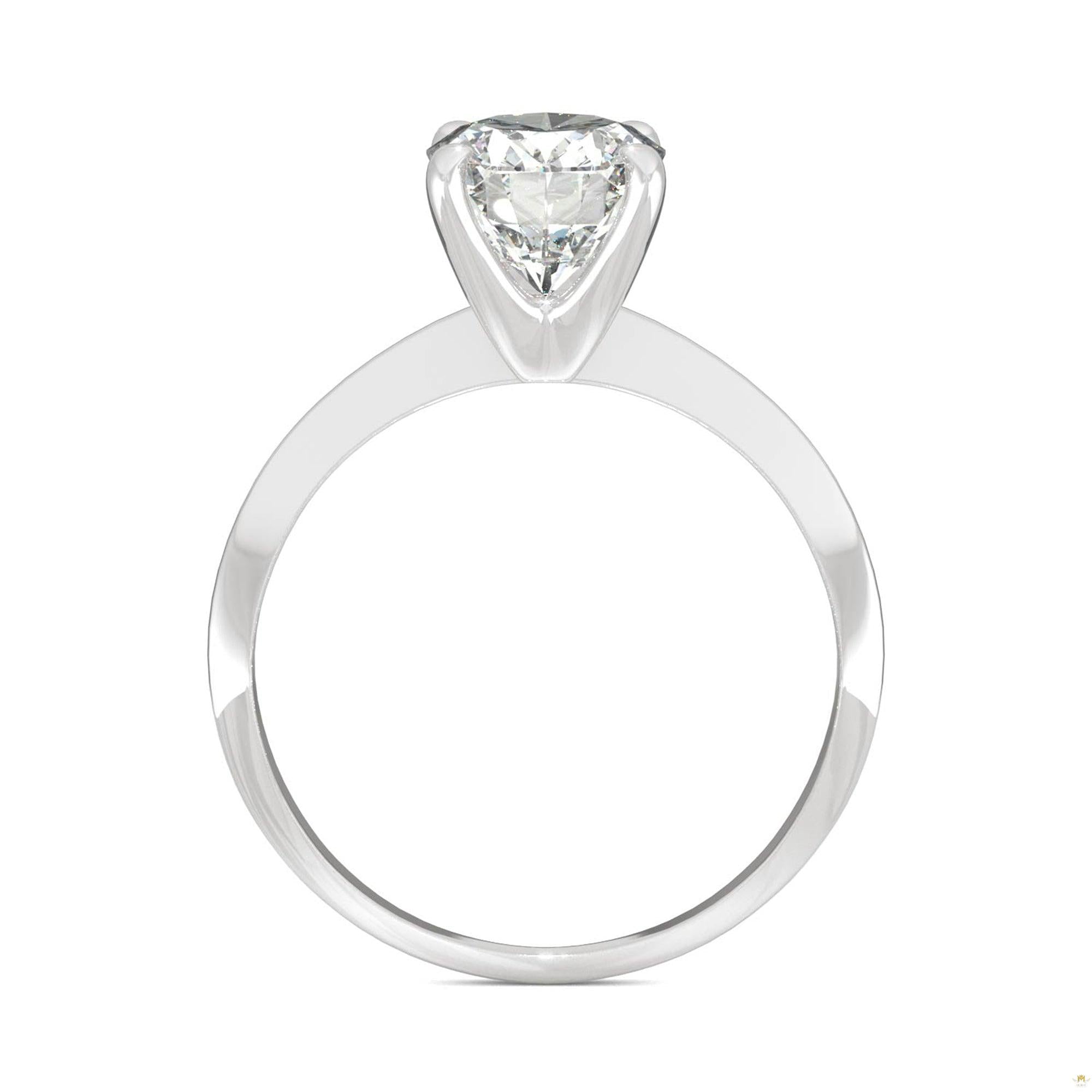 2.10 CTW   Oval Moissanite Engagement Ring in 14K White Gold