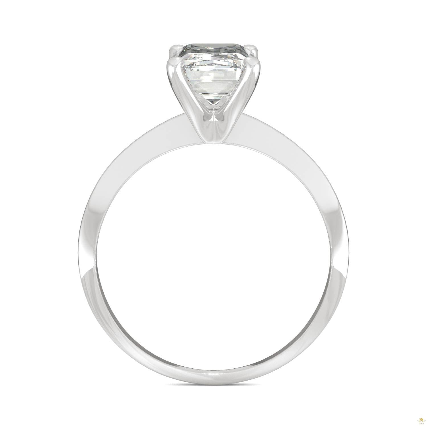 2.52 CTW   Emerald Moissanite Engagement Ring in 14K White Gold
