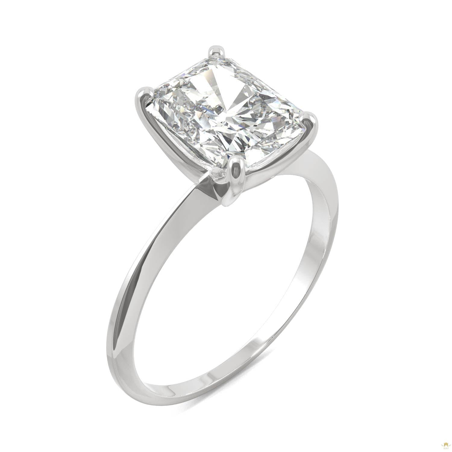 2.70 CTW   Radiant Moissanite Engagement Ring in 14K White Gold
