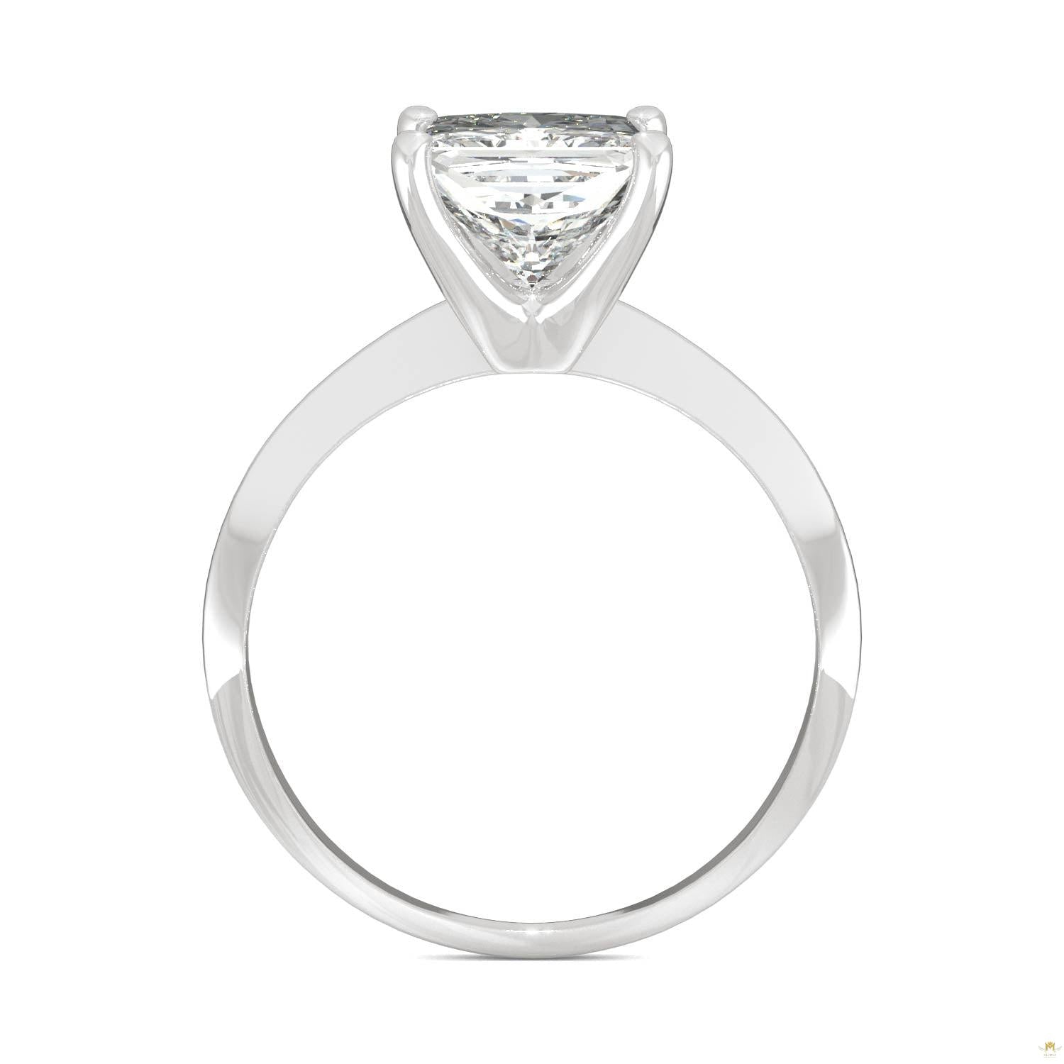 1.92 CTW   Square Moissanite Engagement Ring in 14K White Gold