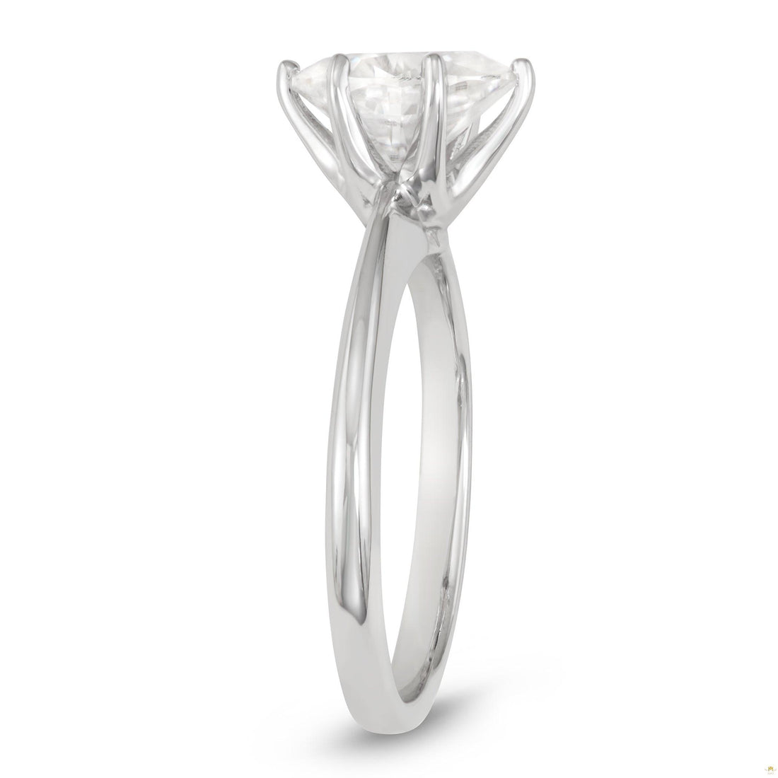 2.10 CTW   Oval Moissanite Engagement Ring in 14K White Gold