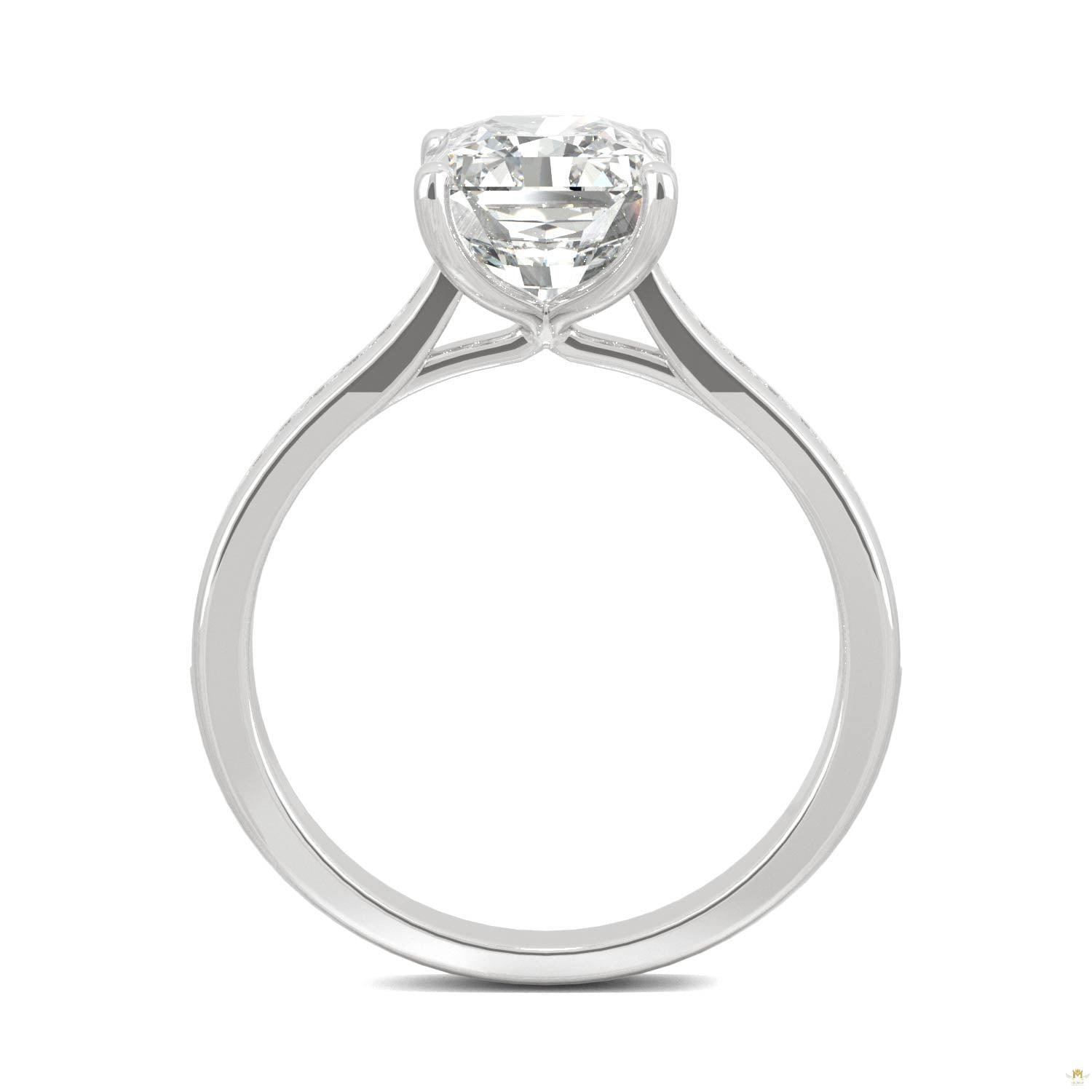 2.88 CTW   Radiant Moissanite Engagement Ring in 14K White Gold