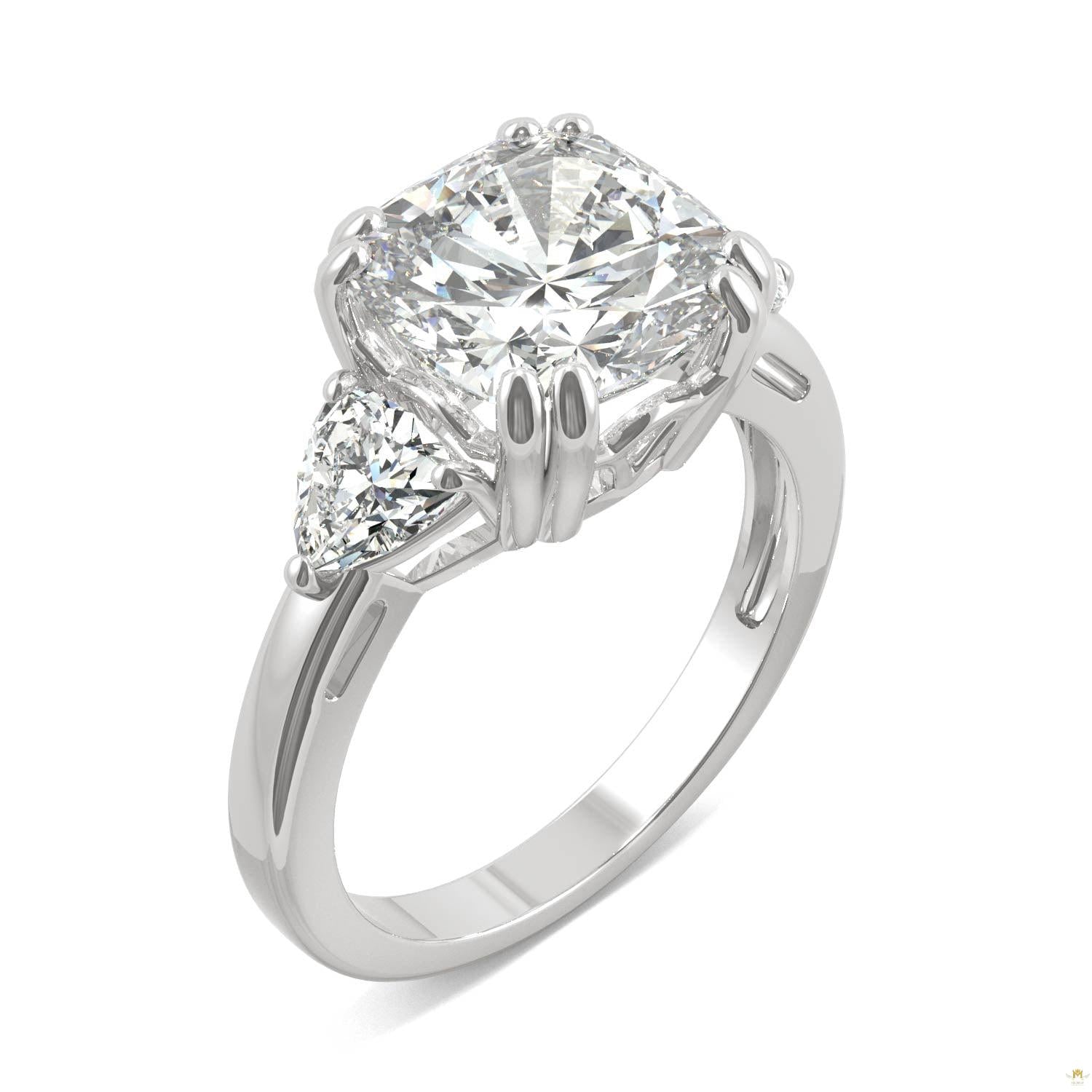 5.00 CTW   Cushion Moissanite Engagement Ring in 14K White Gold