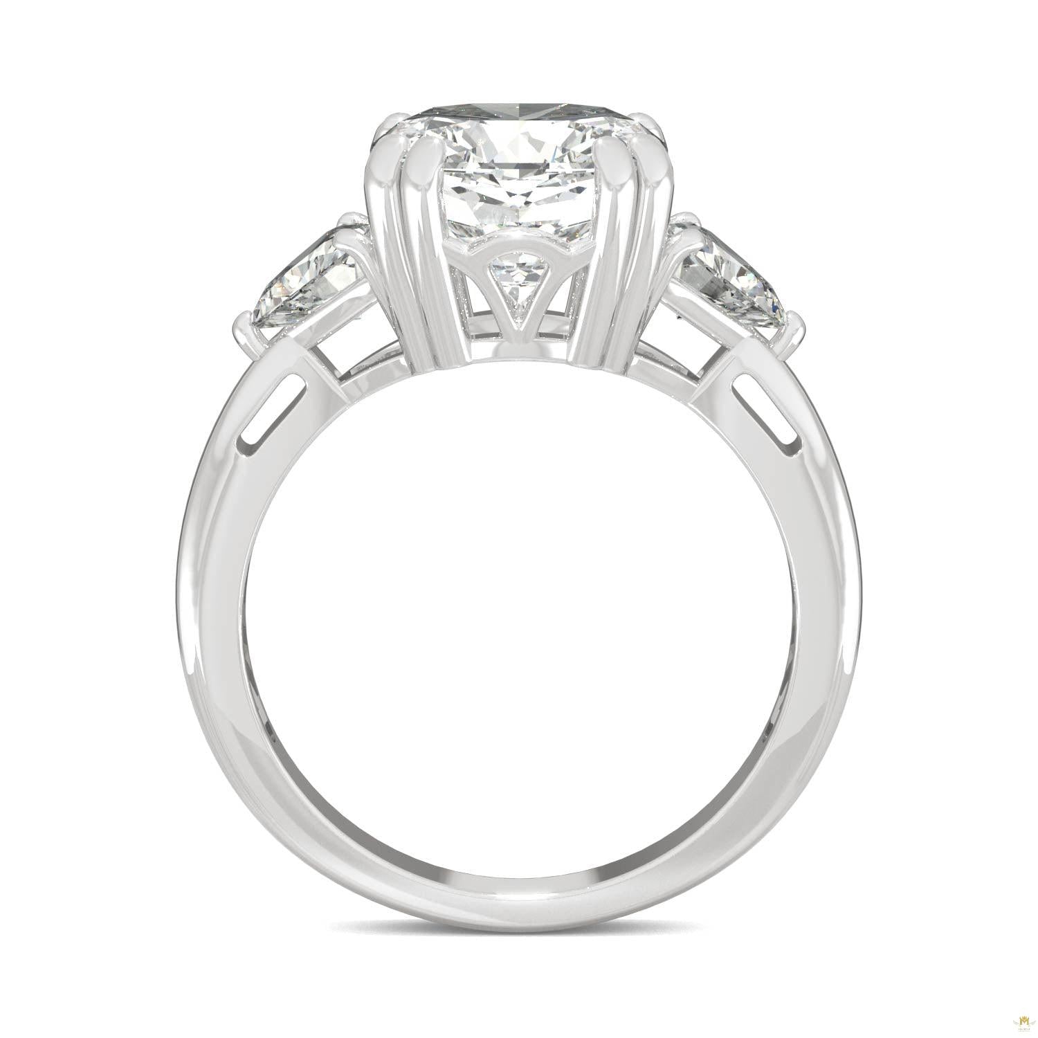 5.00 CTW   Cushion Moissanite Engagement Ring in 14K White Gold