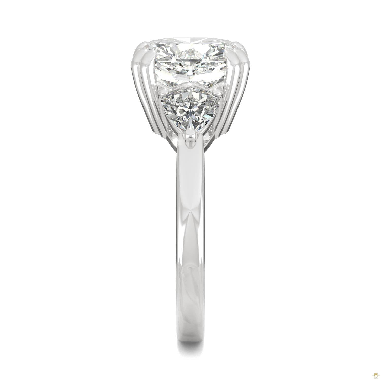 5.00 CTW   Cushion Moissanite Engagement Ring in 14K White Gold