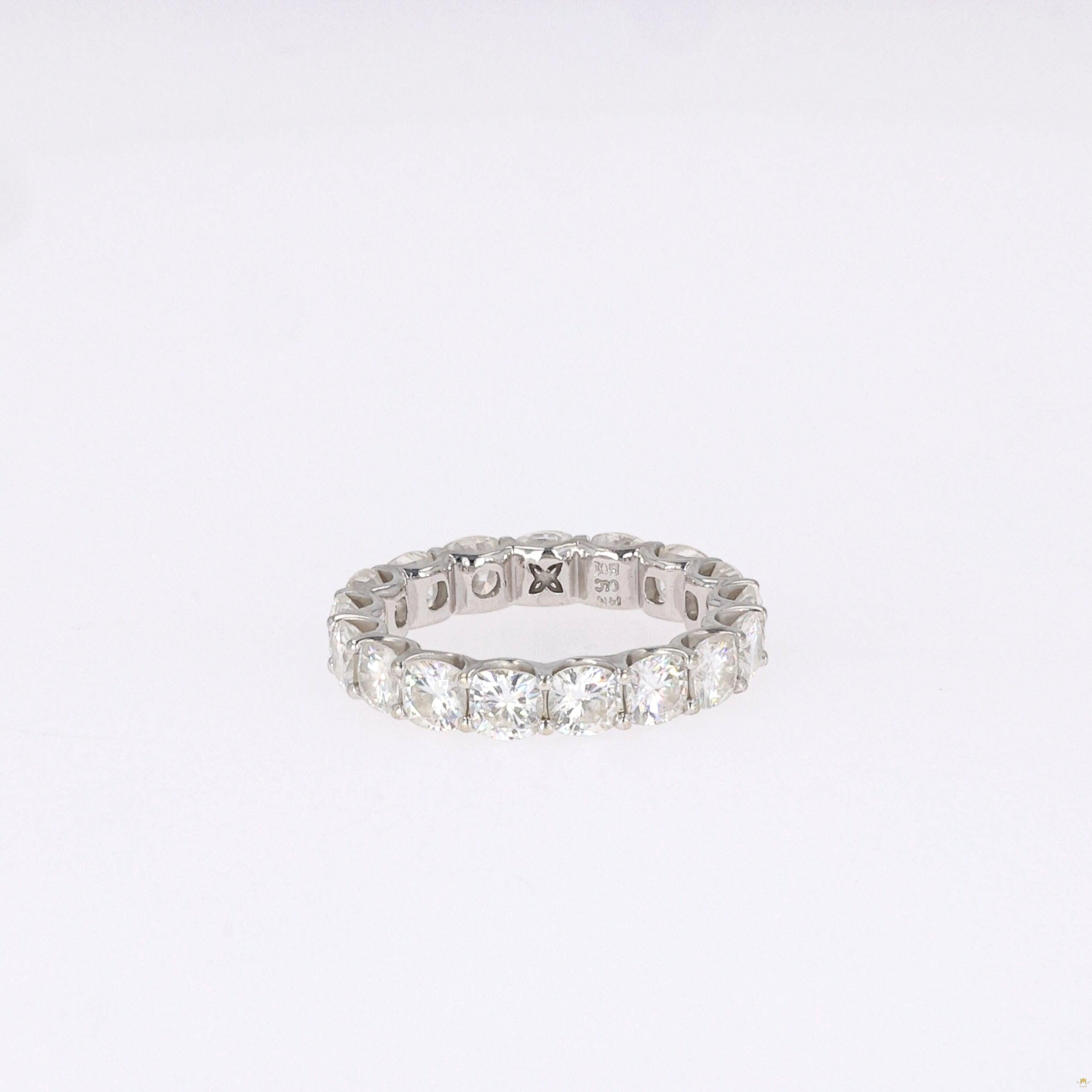 4.18 CTW   Cushion Near-Colorless Moissanite Band in 14K White Gold