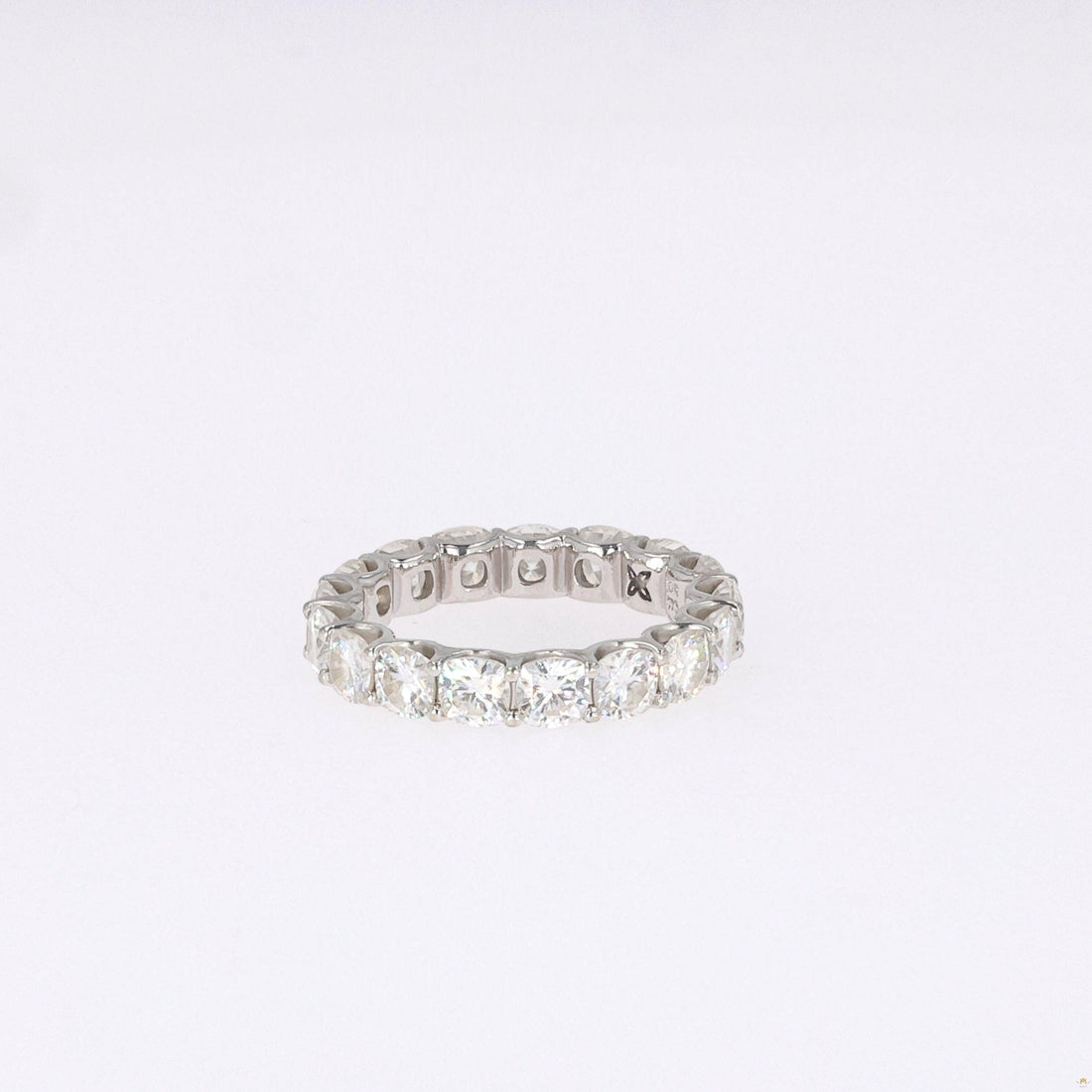 4.18 CTW   Cushion Near-Colorless Moissanite Band in 14K White Gold