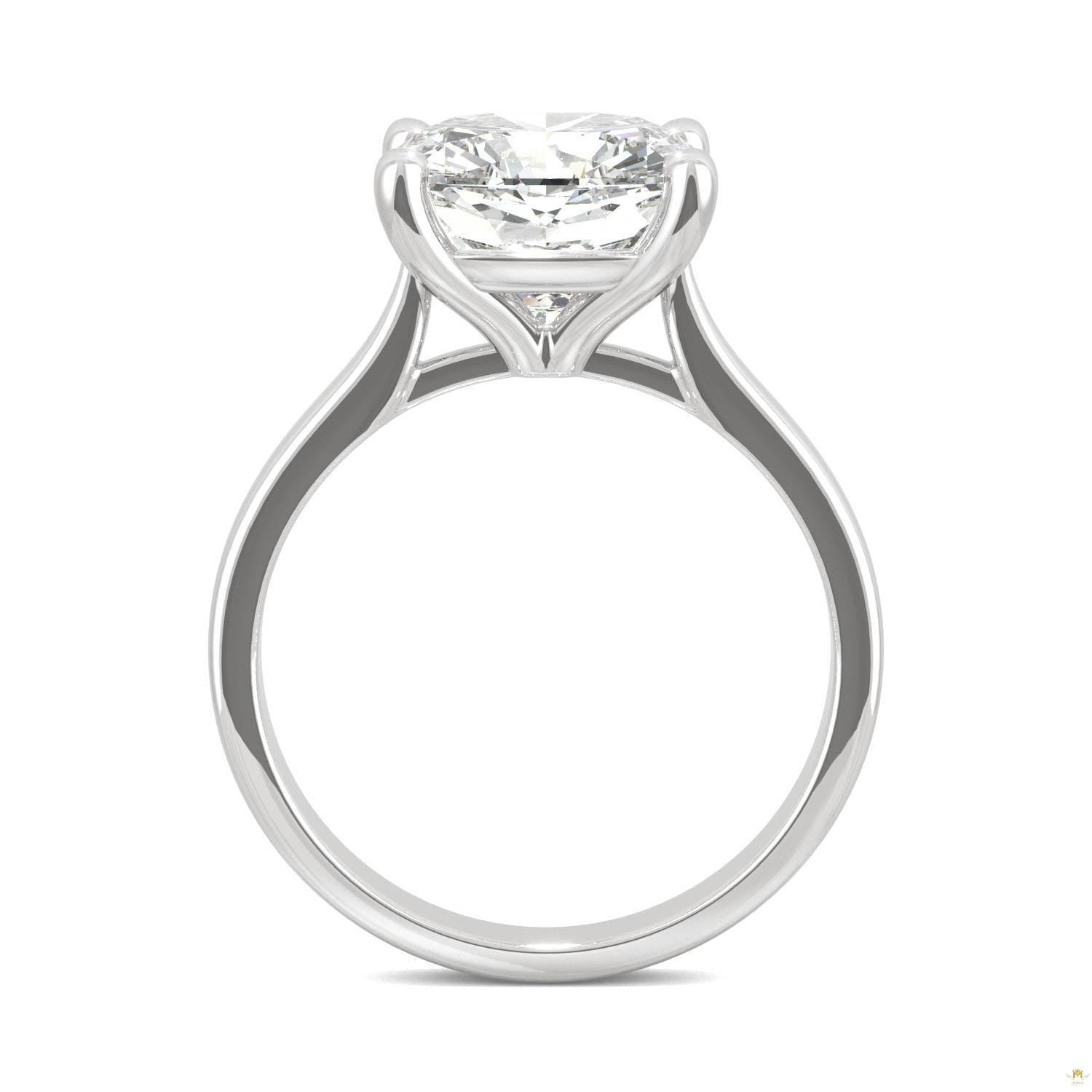 4.20 CTW   Cushion Moissanite Engagement Ring in 14K White Gold