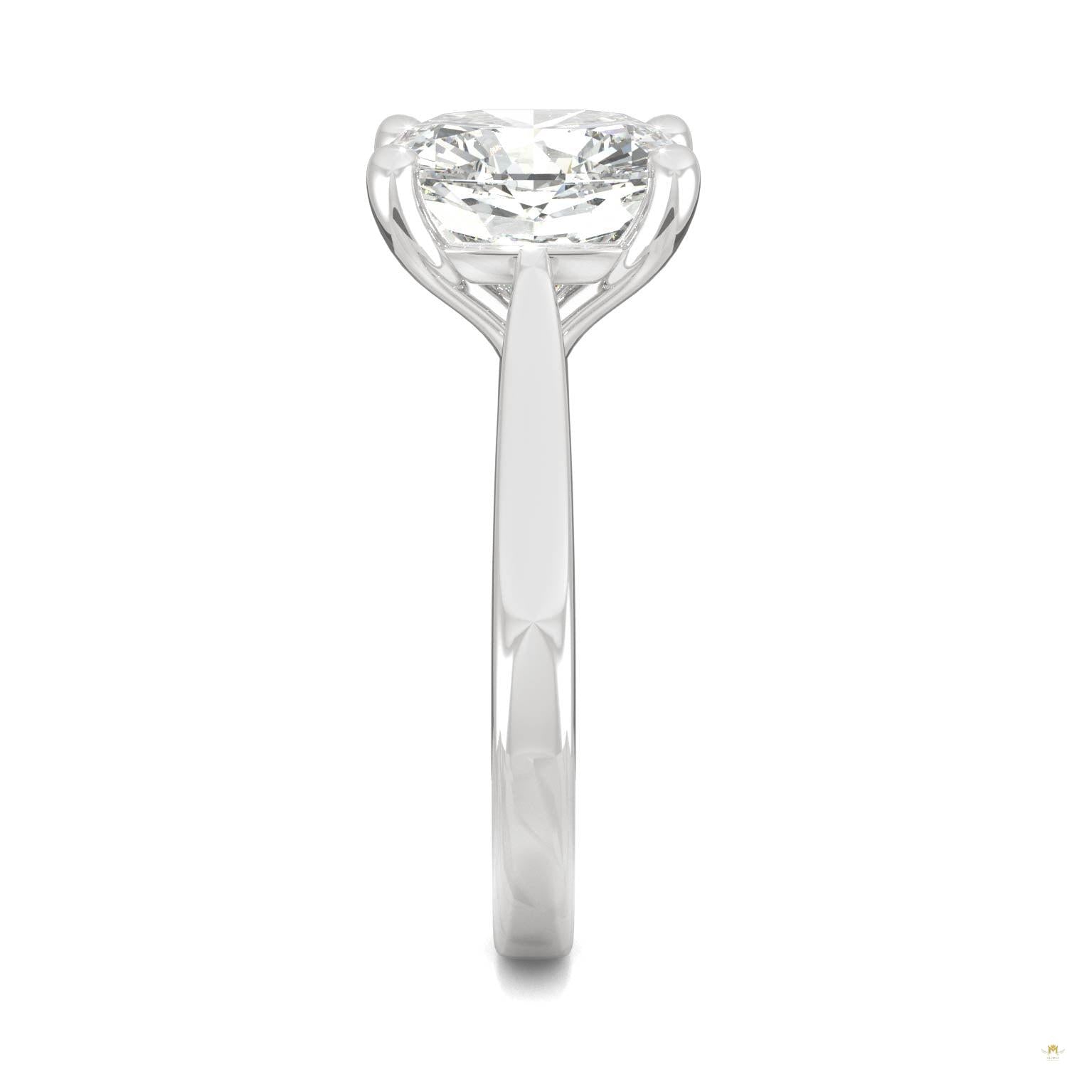 4.20 CTW   Cushion Moissanite Engagement Ring in 14K White Gold