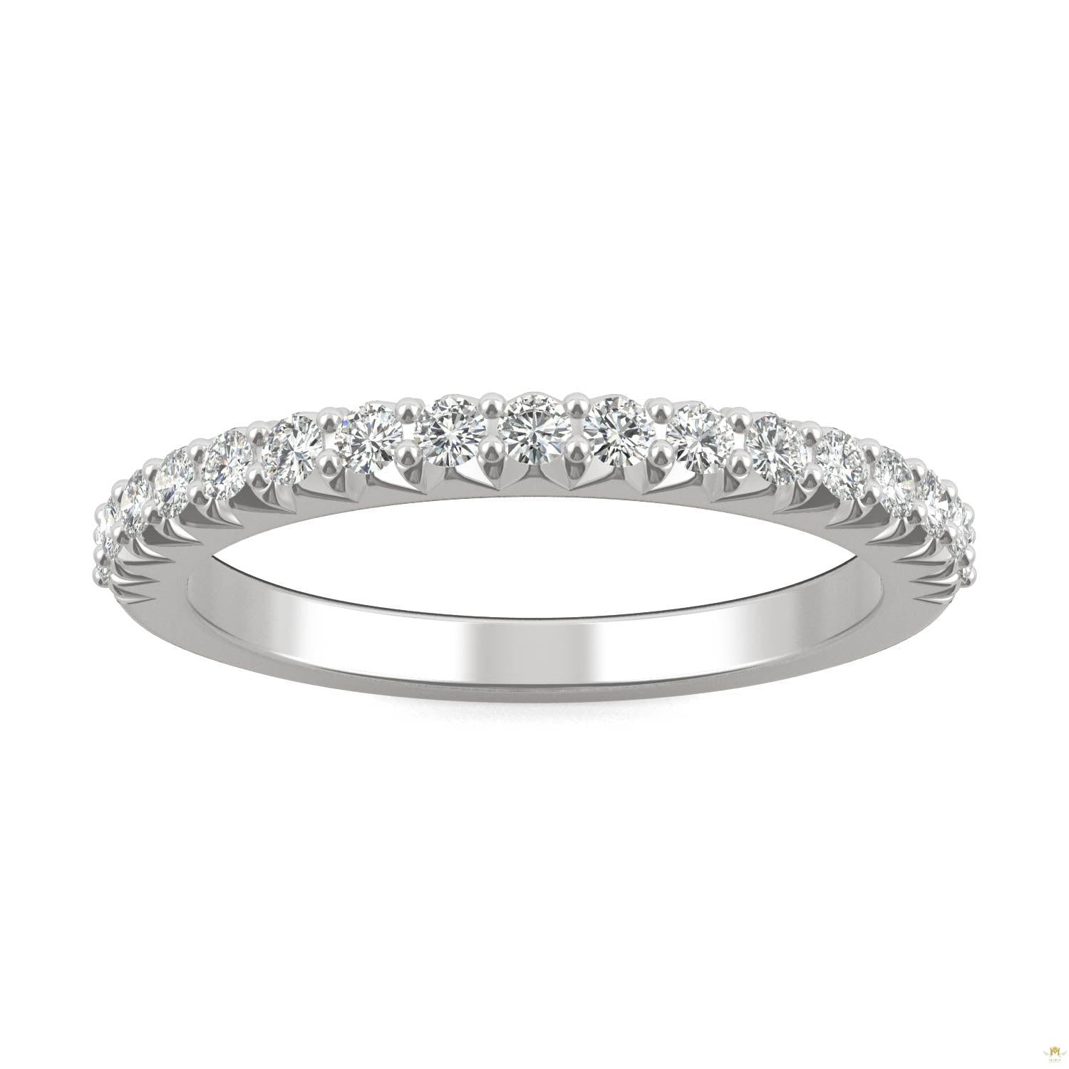 0.34 CTW   Round Moissanite Stackable Ring in 14K White Gold