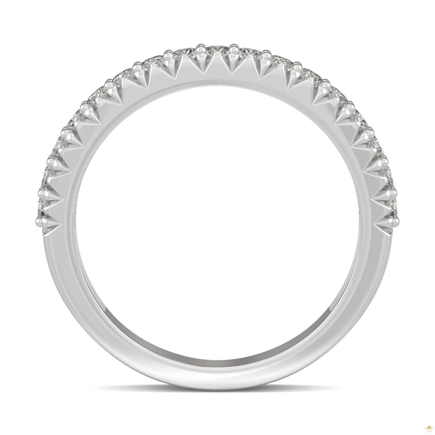 0.34 CTW   Round Moissanite Stackable Ring in 14K White Gold