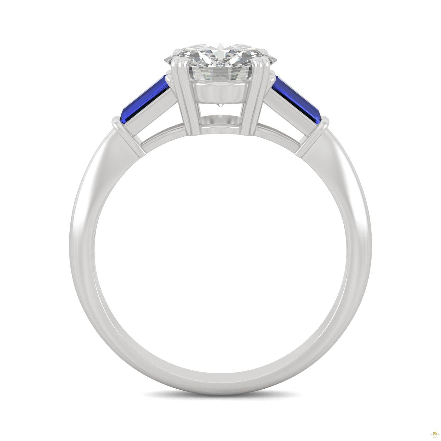 2.30 CTW   Round Moissanite Basket Ring in 14K White Gold