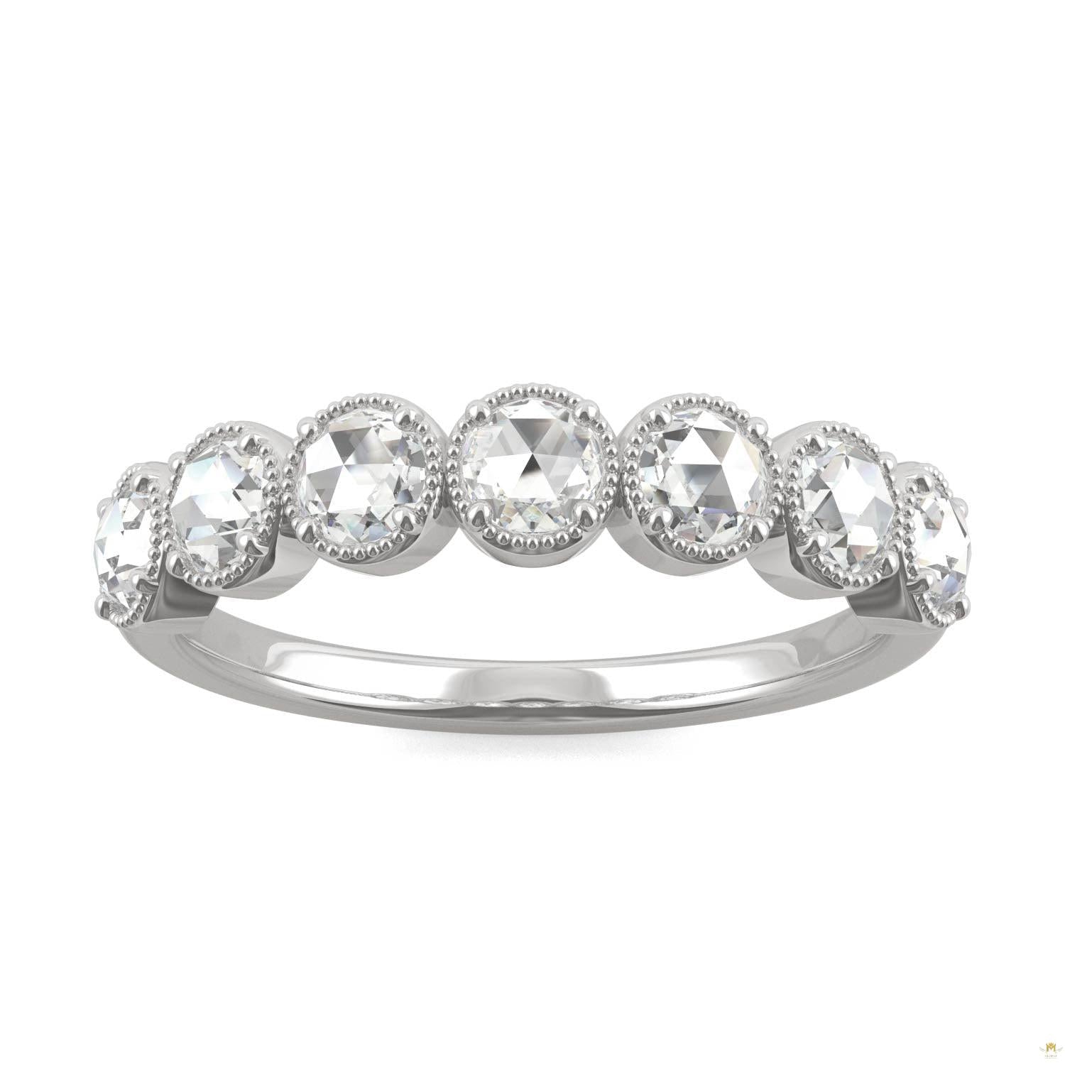 0.42 CTW   Round Moissanite Seven Stone Ring in 14K White Gold