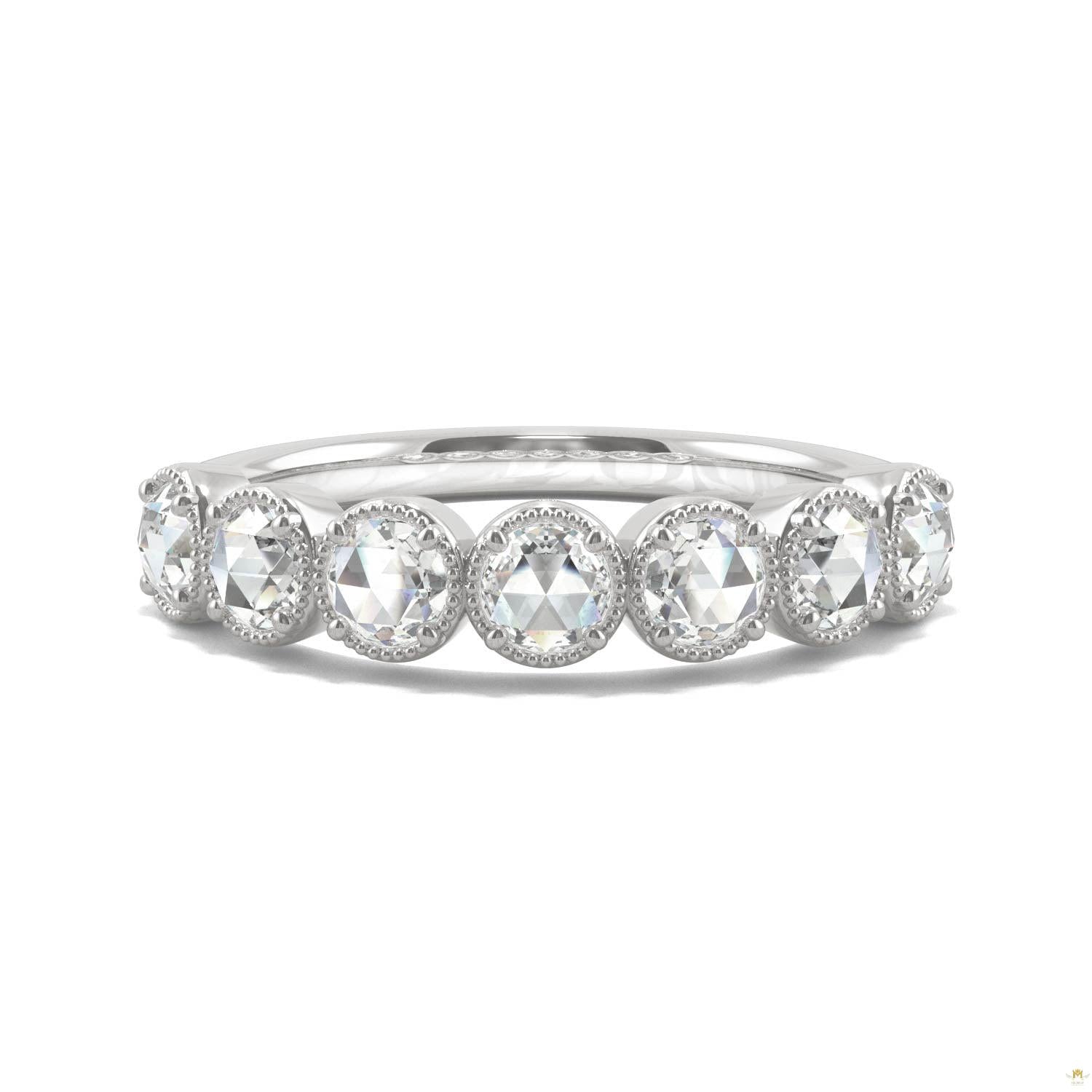 0.42 CTW   Round Moissanite Seven Stone Ring in 14K White Gold