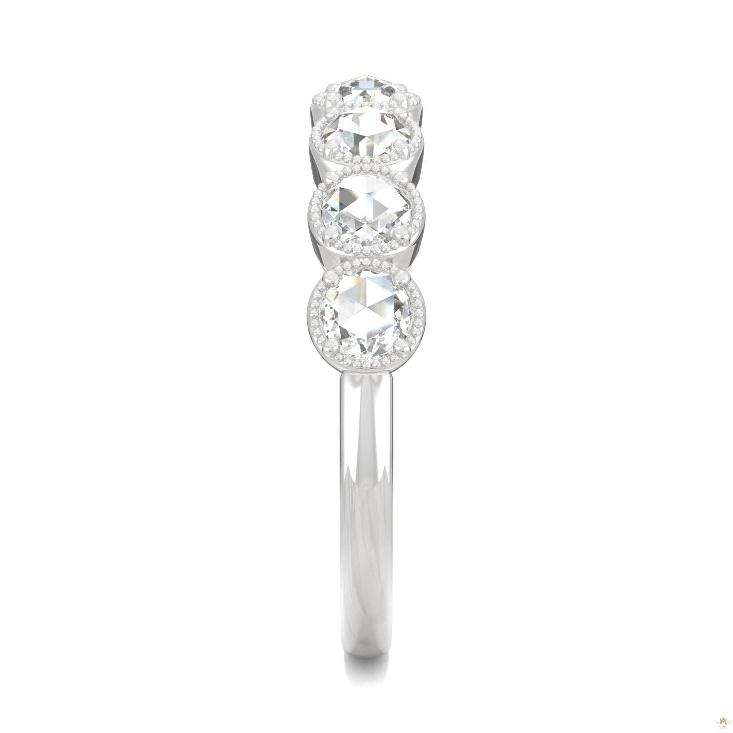 0.42 CTW   Round Moissanite Seven Stone Ring in 14K White Gold