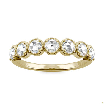 0.42 CTW   Round Moissanite Seven Stone Ring in 14K Yellow Gold