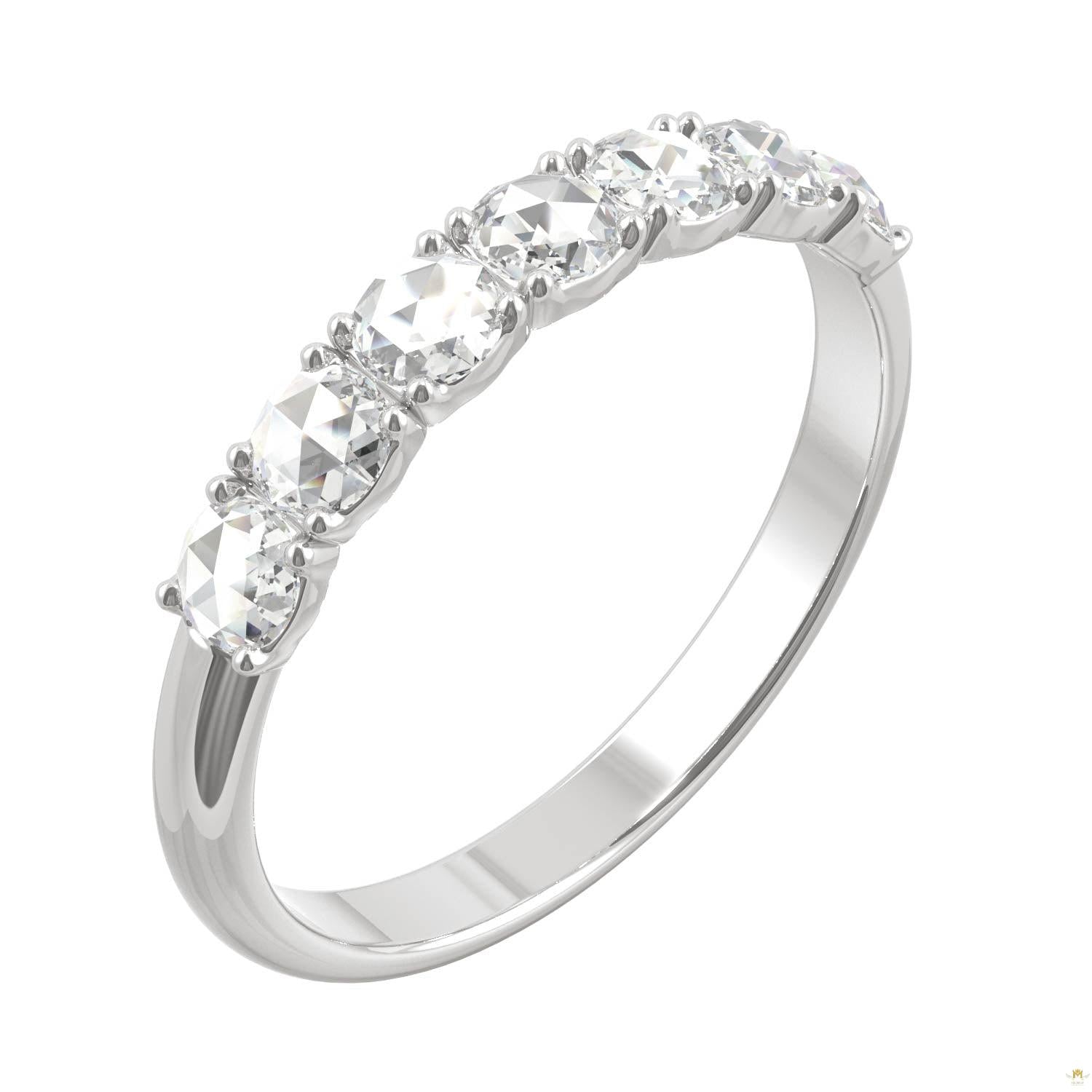 0.42 CTW   Round Moissanite Seven Stone Ring in 14K White Gold
