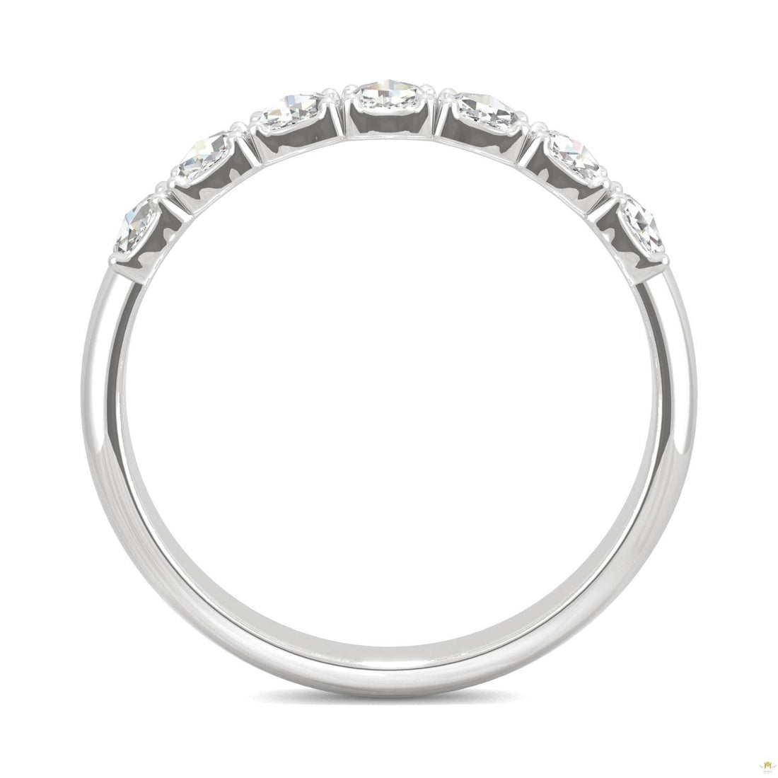 0.42 CTW   Round Moissanite Seven Stone Ring in 14K White Gold